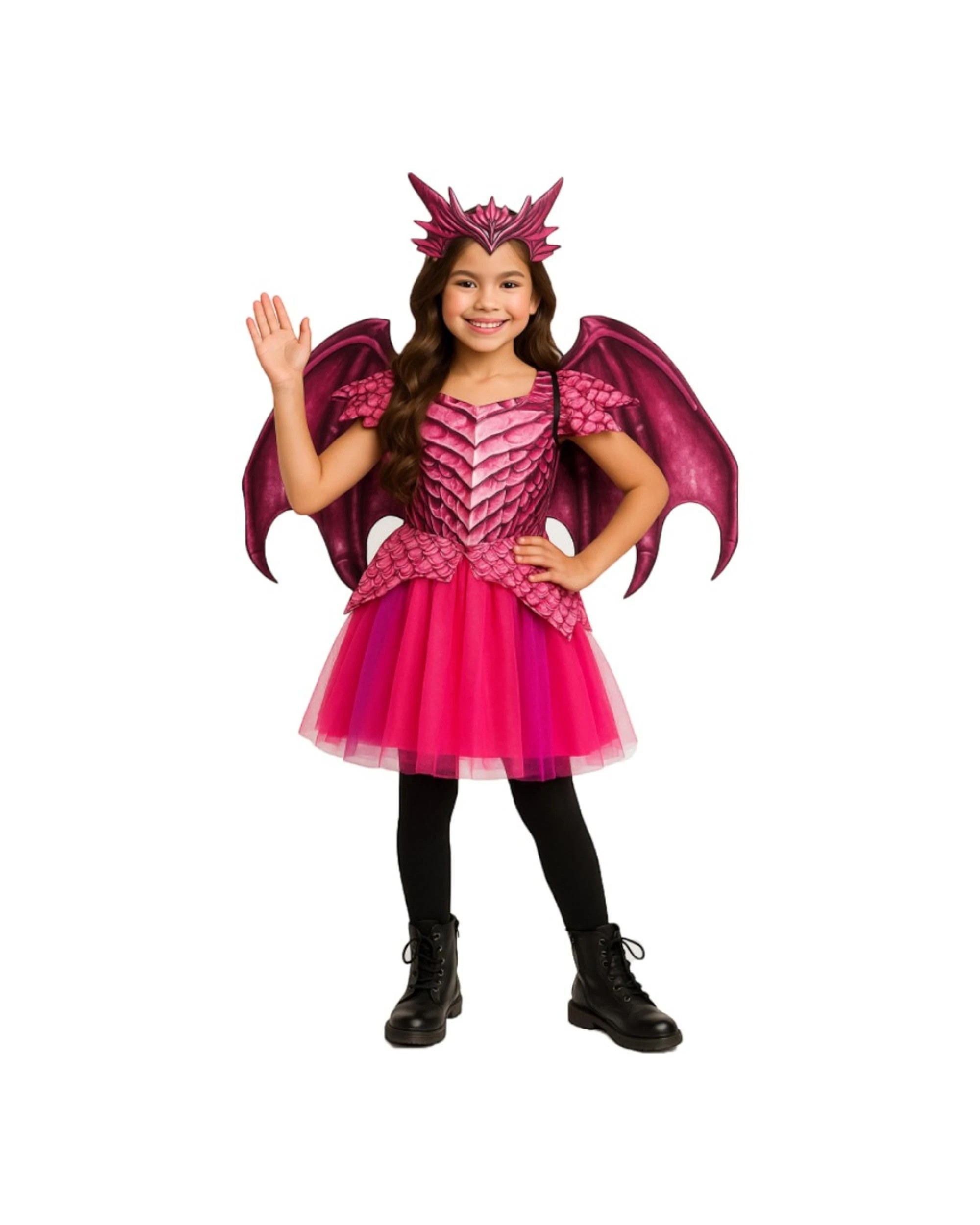 1 Dragon Dress Pink Girl Child Costume Size 7-9 Years, 1 of 1