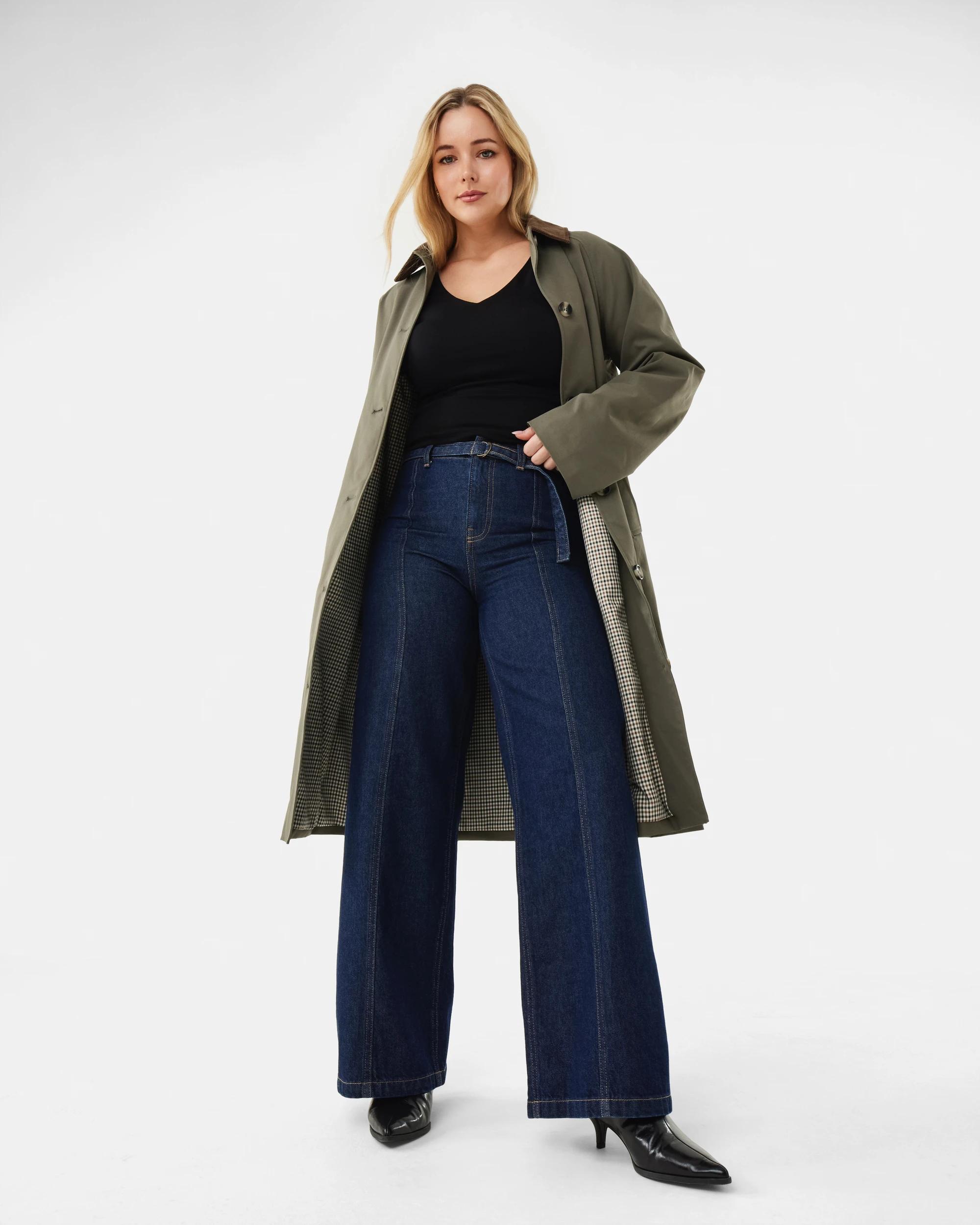 2 Contrast Check Trench Coat Deep Olive, 2 of 8