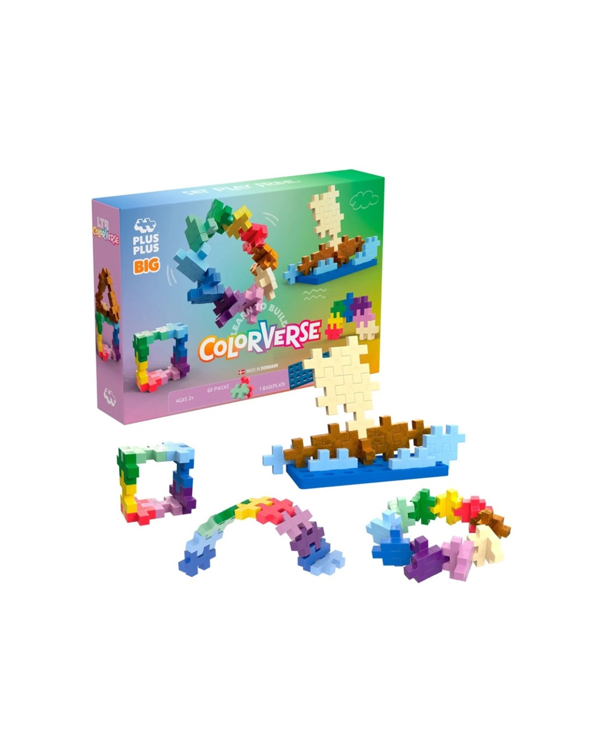 2 Plus-Plus 60pc Big Learn to Build Building Blocks Toys Colorverse Kids, 2 of 3