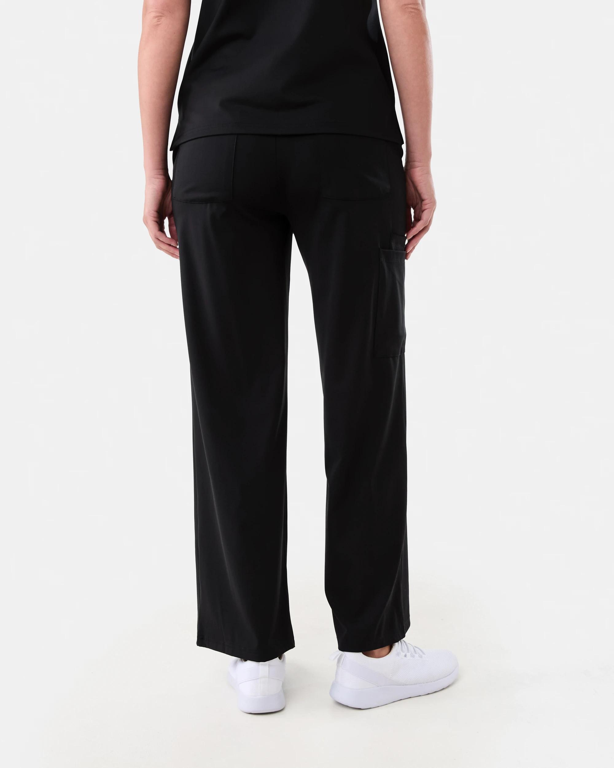3 Workwear Scrub Performance Flare Pants Black, 3 of 8