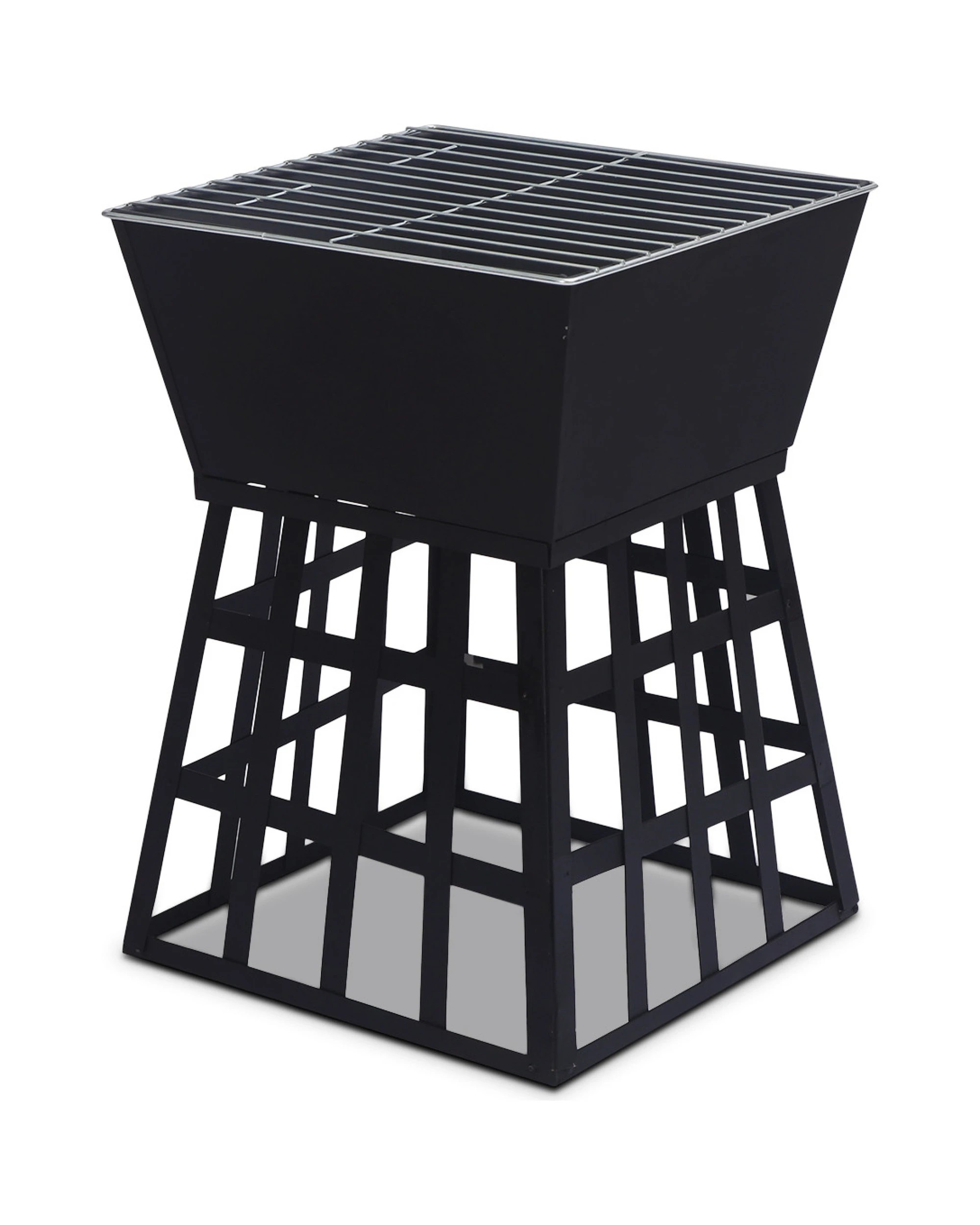 1 Wallaroo Outdoor Fire Pit BBQ Grilling Cooking Camping Portable Brazier Reversible Stand - Black, 1 of 4