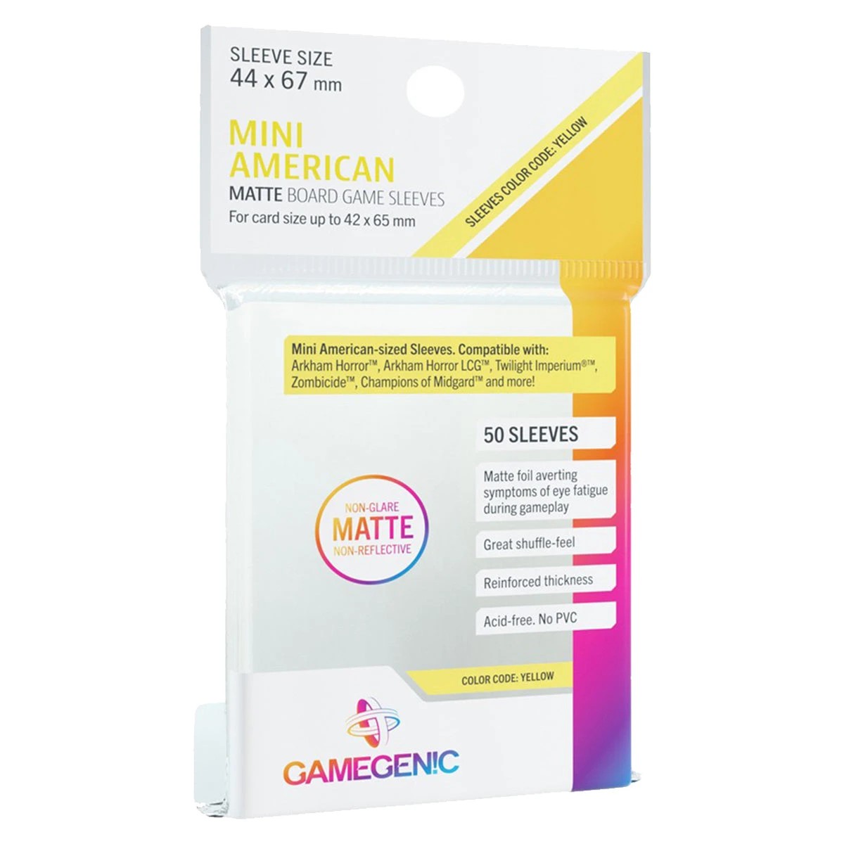 1 Gamegenic Matte Board Game Sleeves Mini American Sized 44mm X 67mm 50pc, 1 of 3