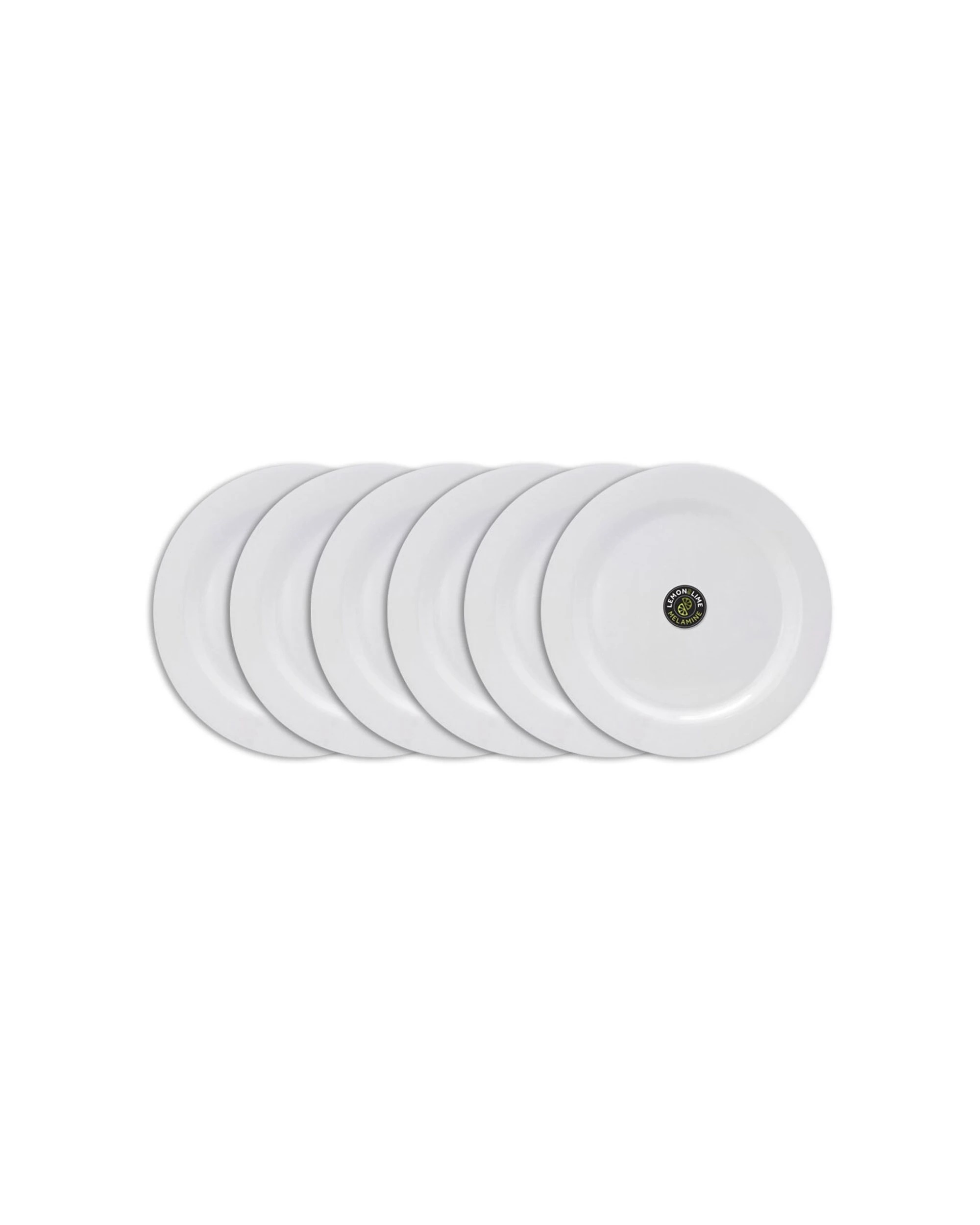 1 Lemon & Lime 6PK 27.5cm Melamine Dinner Plate Round - White, 1 of 3