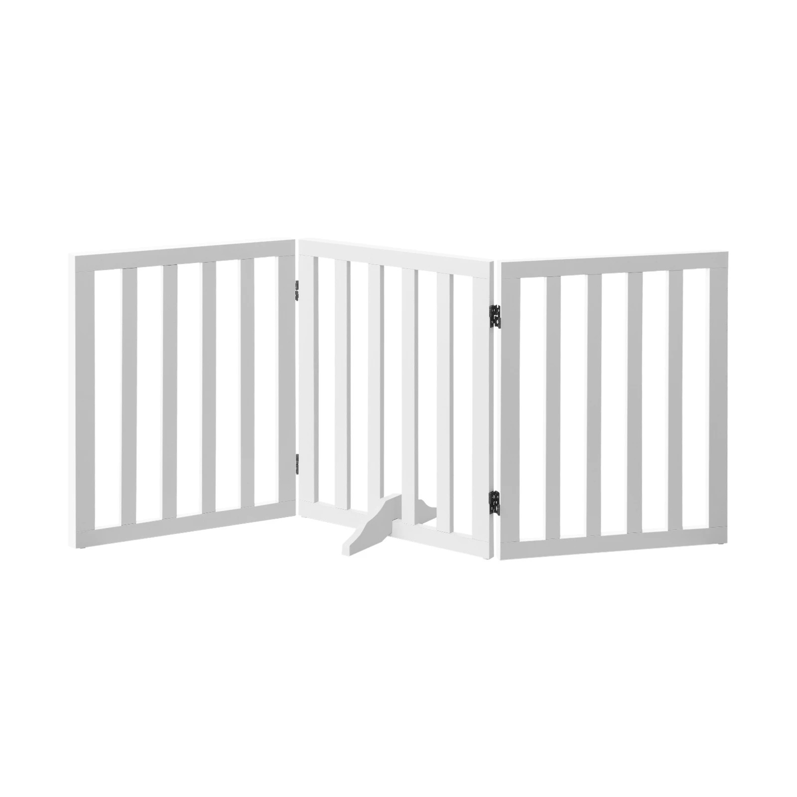 1 Alopet Wooden Pet Gate Dog Fence Safety Stair Barrier Security Door 3 Panels - White, 1 of 10
