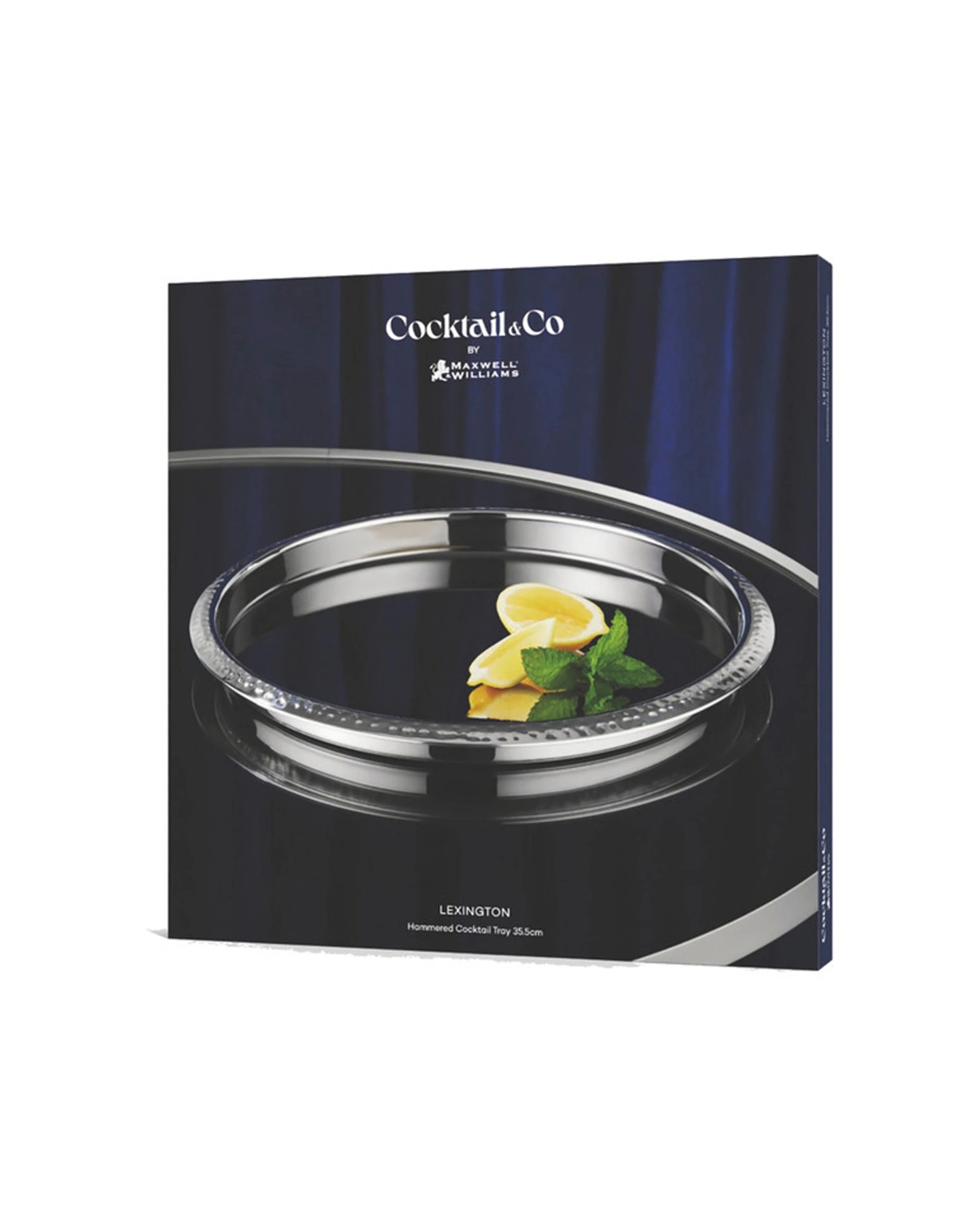 3 Maxwell & Williams Lexington Hammered Stainless Steel Round Tray 35.5cm
 - Silver, 3 of 3