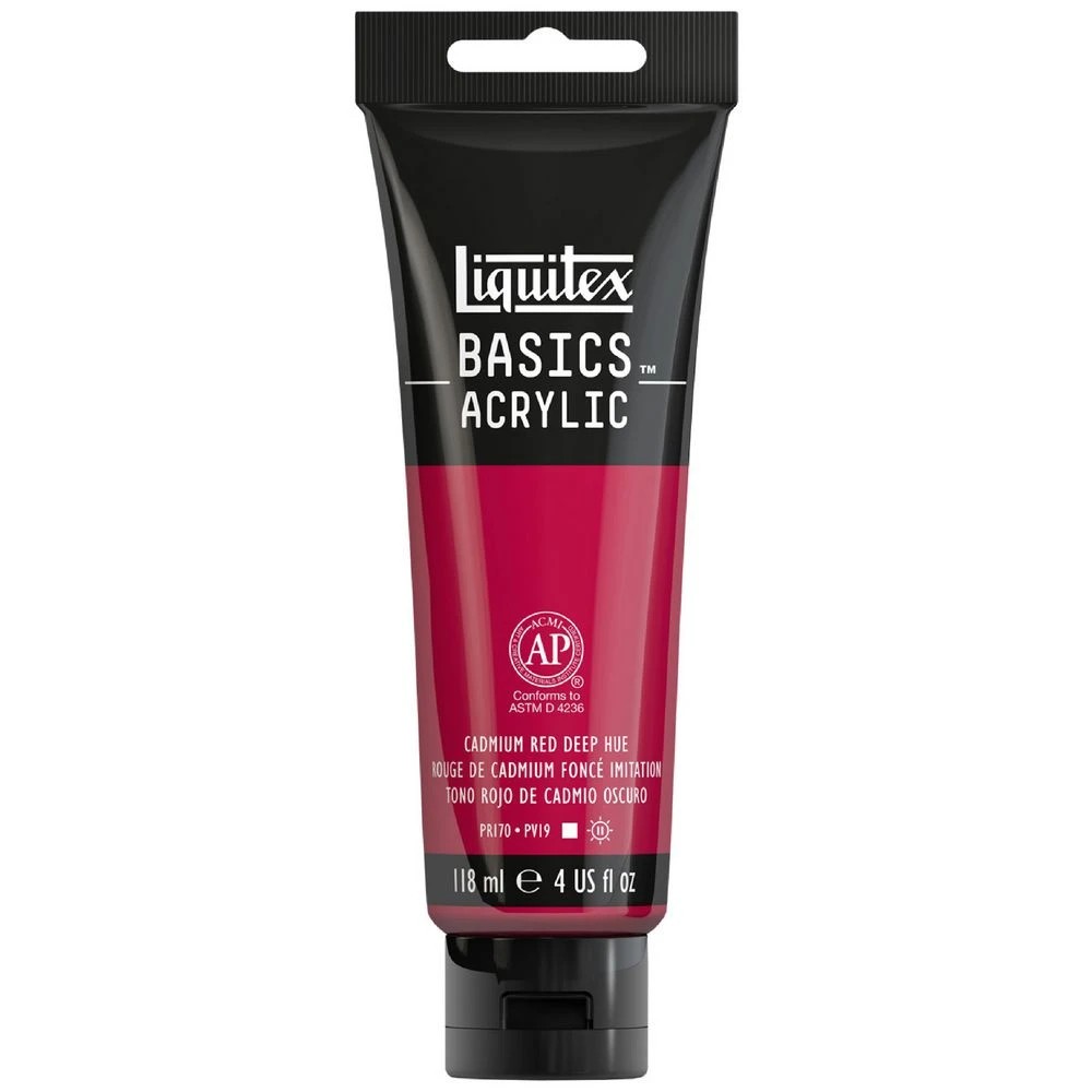 1 Liquitex Basics 118mL Paint Cadmium Red Deep Hue, 1 of 5