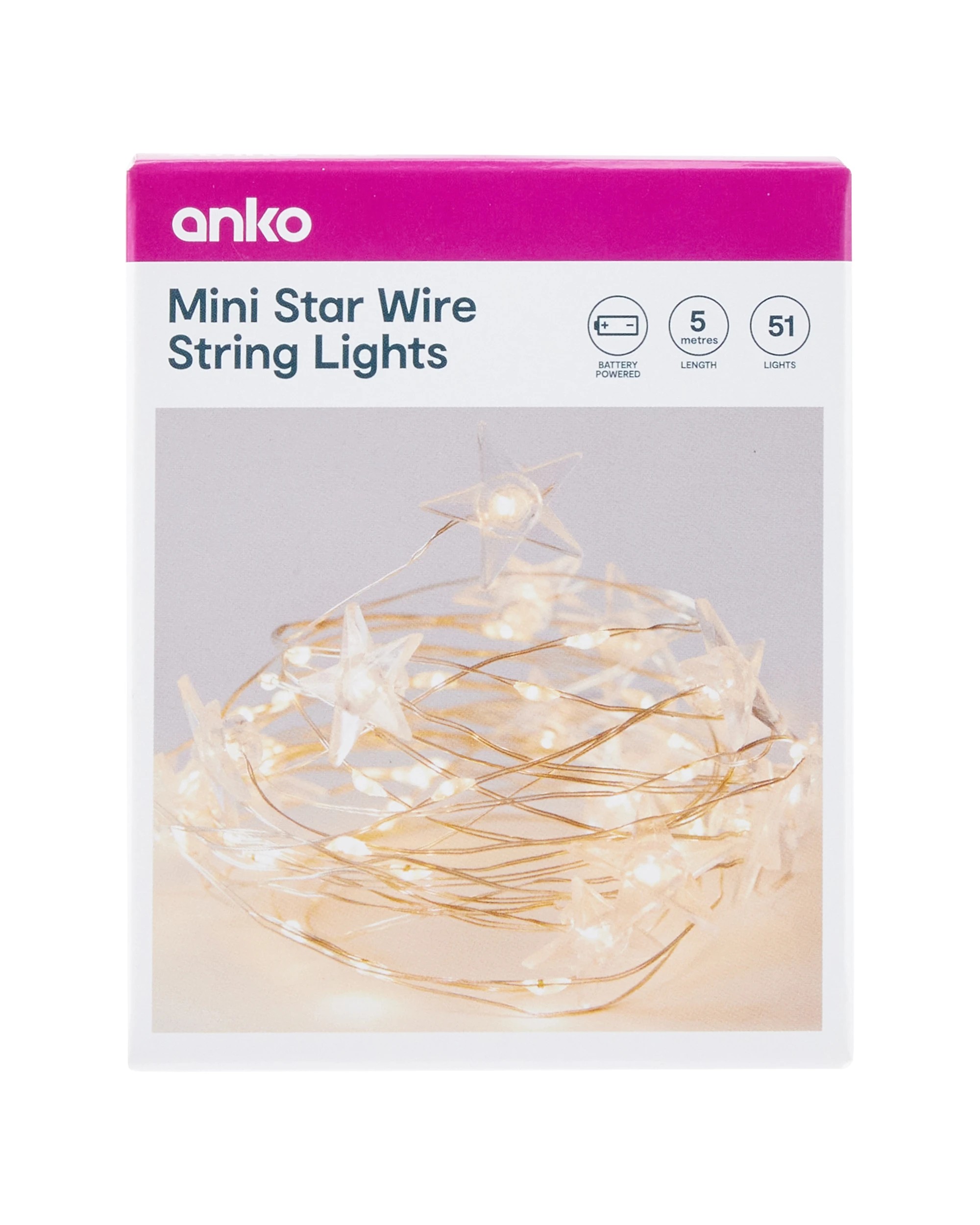 6 51 LED Mini Star Wire String Lights, 6 of 6