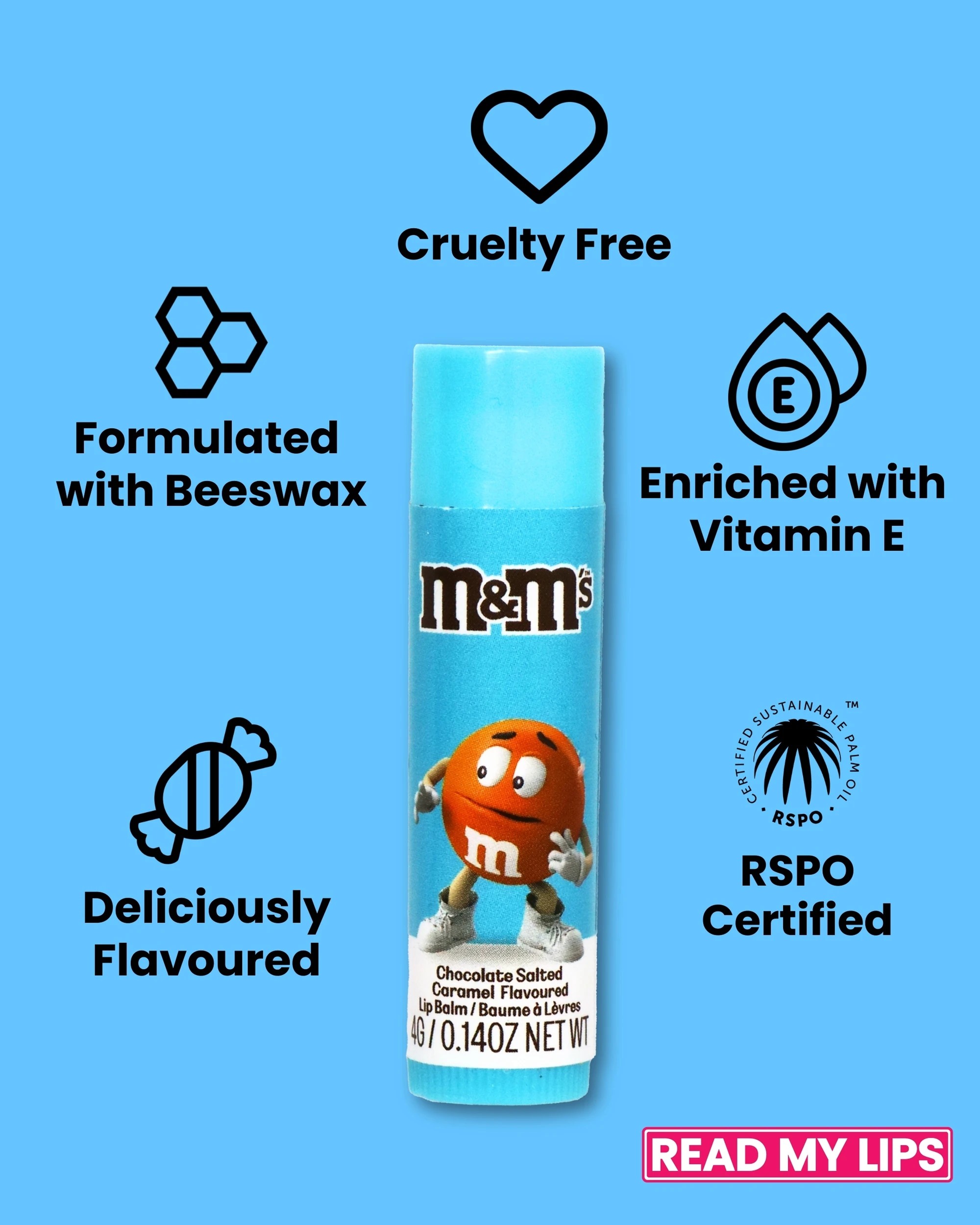4 M&M’s Read My Lips Lip Balm 4g - Chocolate Salted Caramel Flavoured, 4 of 6