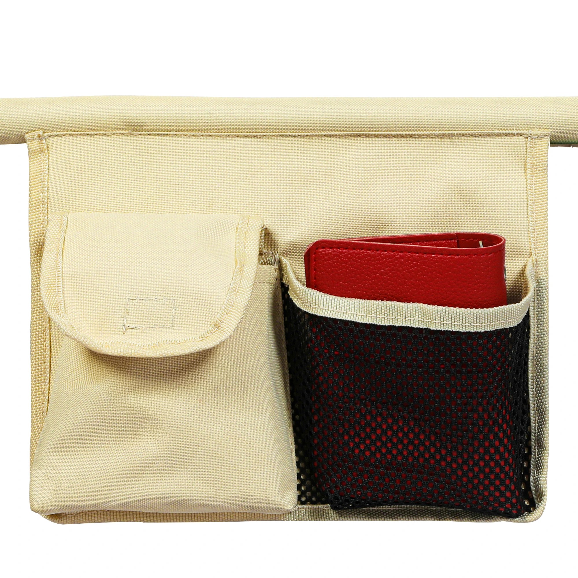 4 Levede Reclining Lounge Folding Sun Beach Chair with Canopy - Beige, 4 of 9