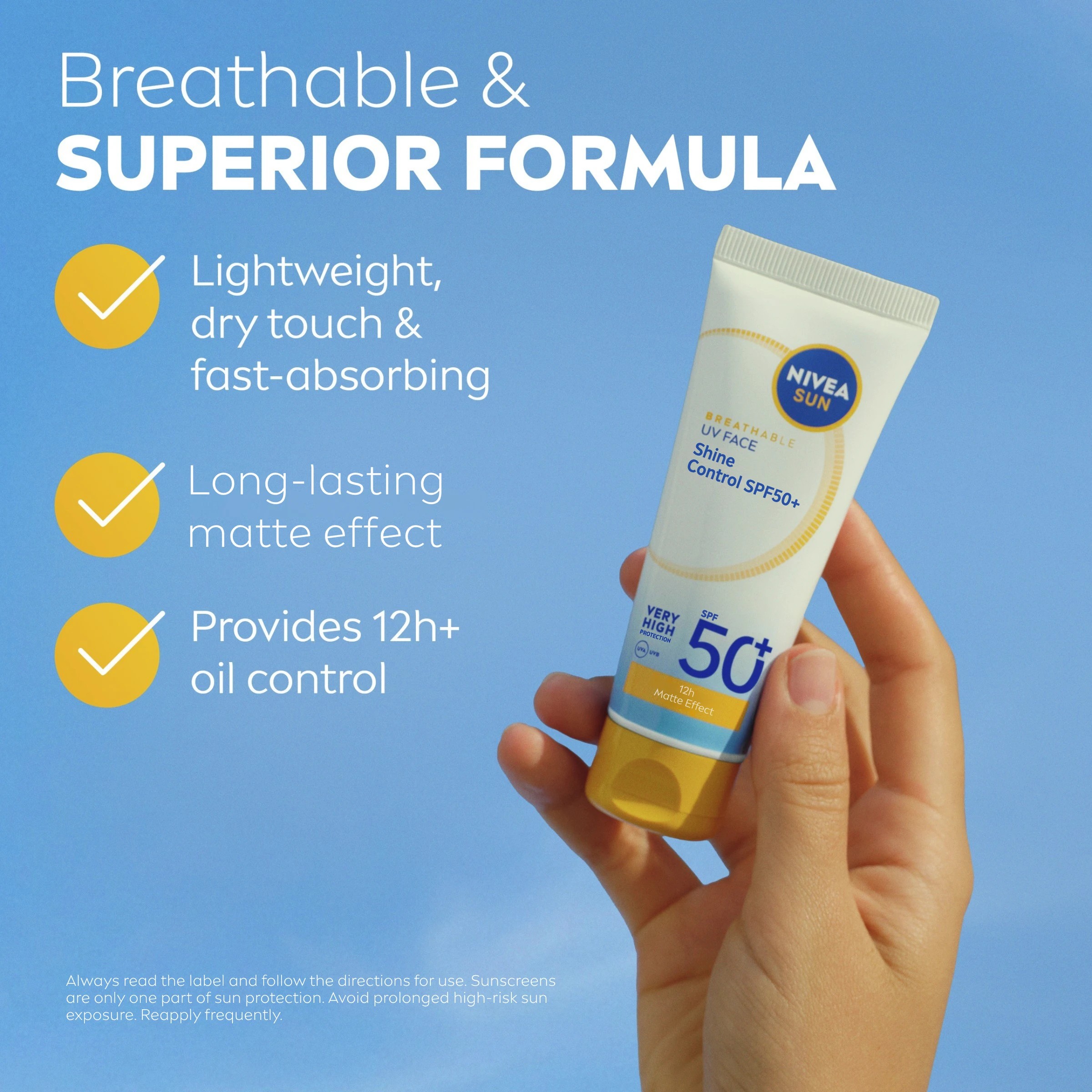 4 NIVEA Sun Breathable UV Face Shine Control SPF 50+ 40ml, 4 of 10