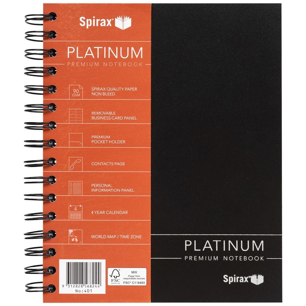 1 Spirax Platinum A5 Notebook 200 Pages Black, 1 of 5