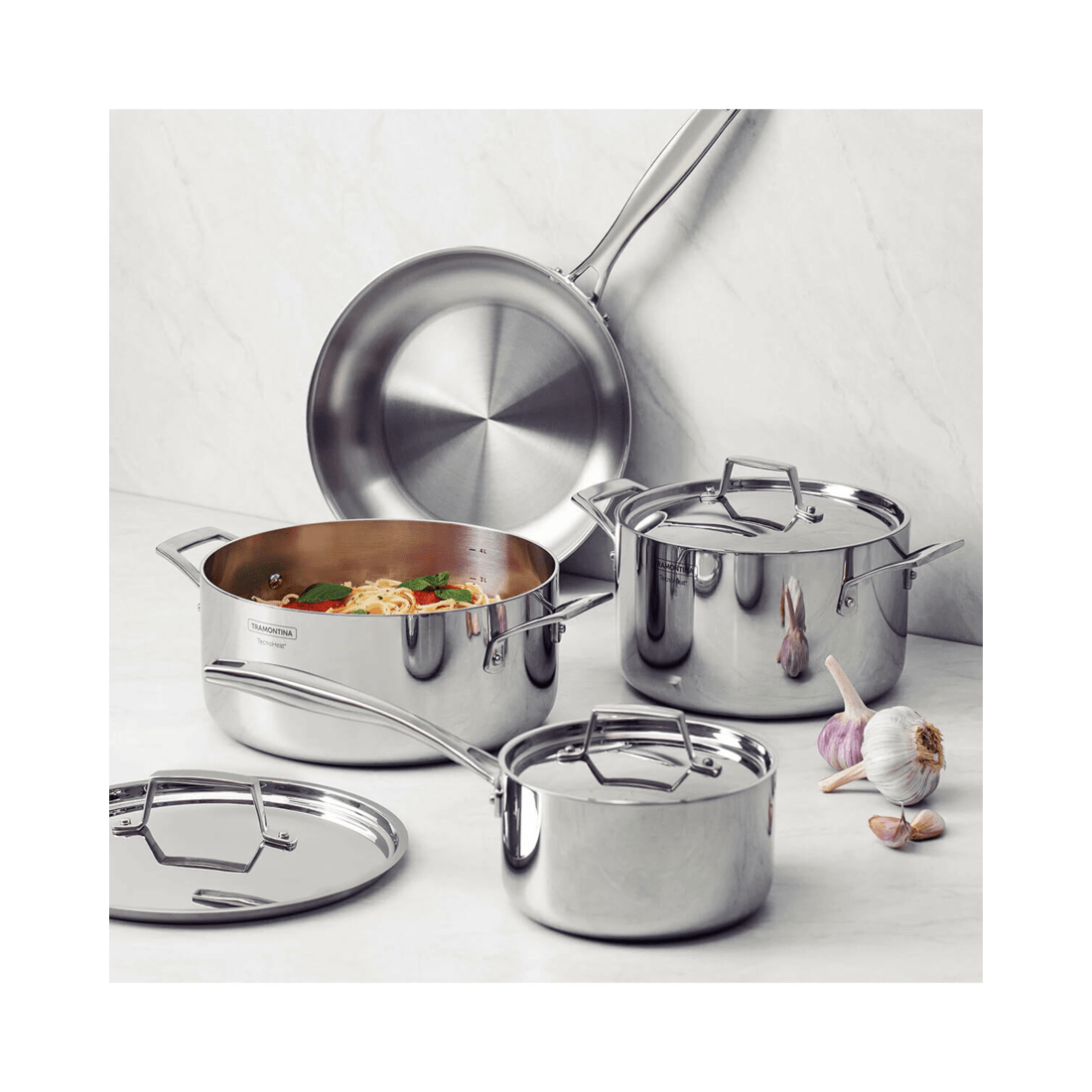 2 Tramontina Grano 4 Piece Tri-Ply Stainless Steel Cookware Set, 2 of 4