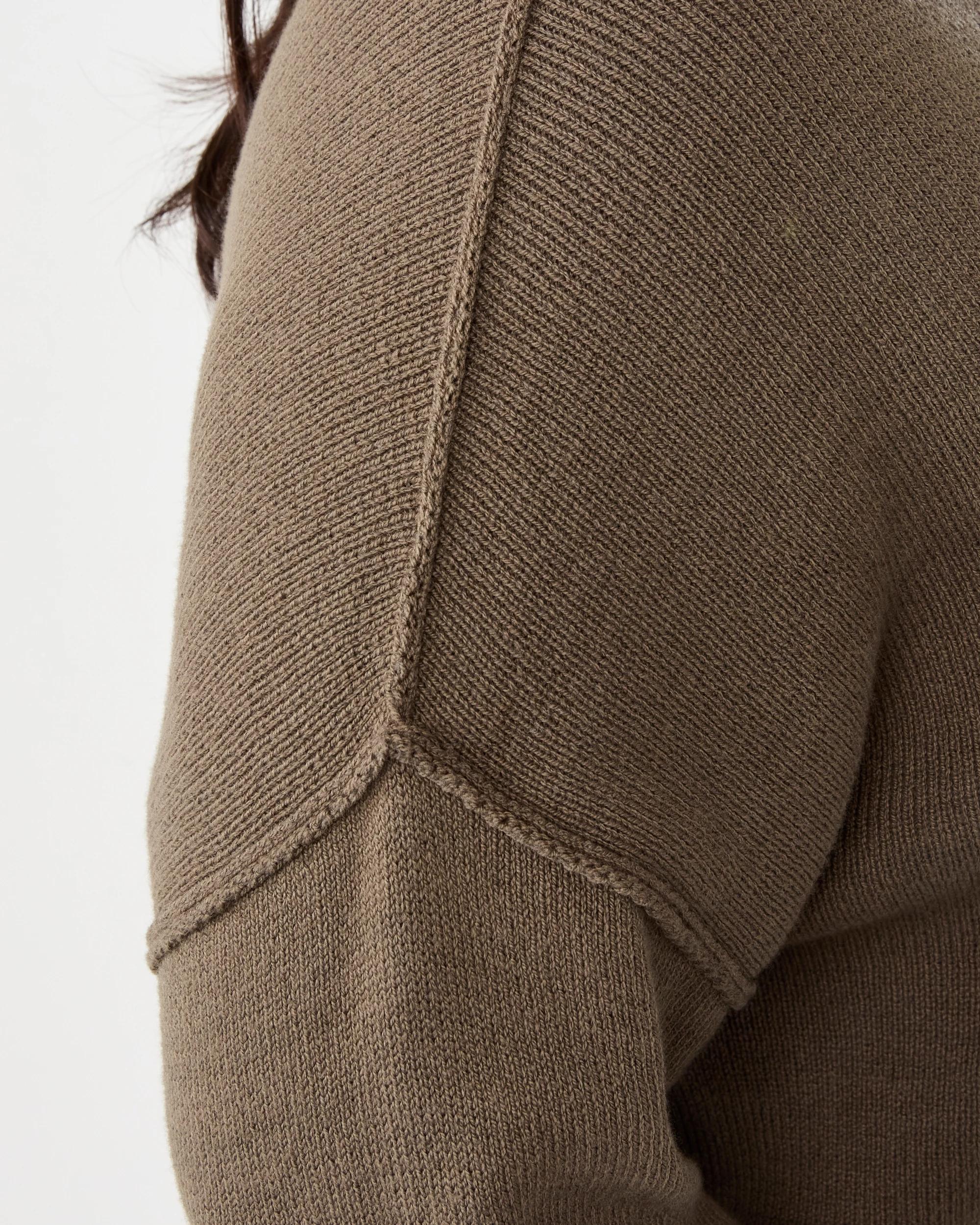 6 Curve Oversized Crew Neck Jumper Deep Olive, 6 of 7