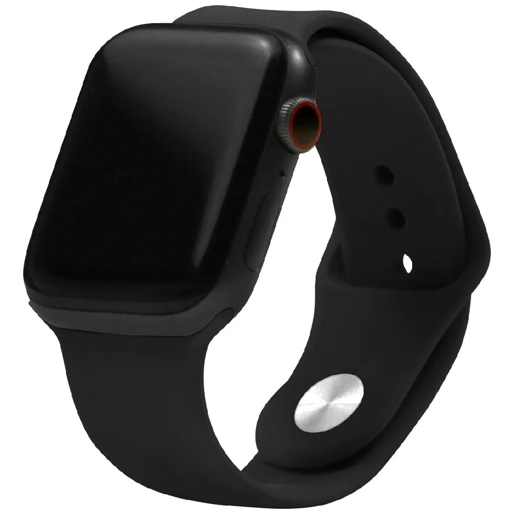 1 Otto Apple Watch Silicone Band Series 4-9/SE 44-45mm Black, 1 of 4