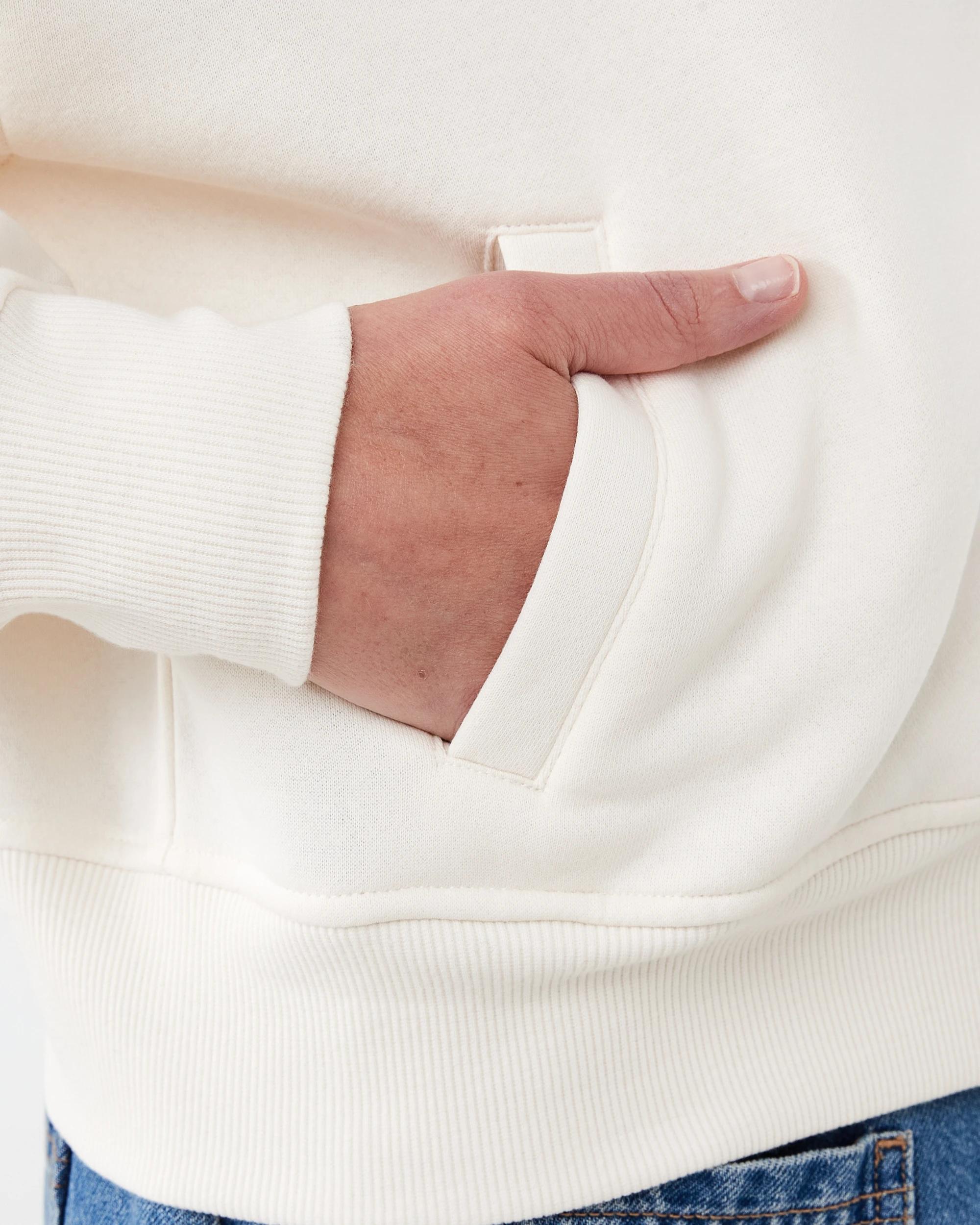 7 Relaxed Zip Through Hoodie Prtn White, 7 of 7