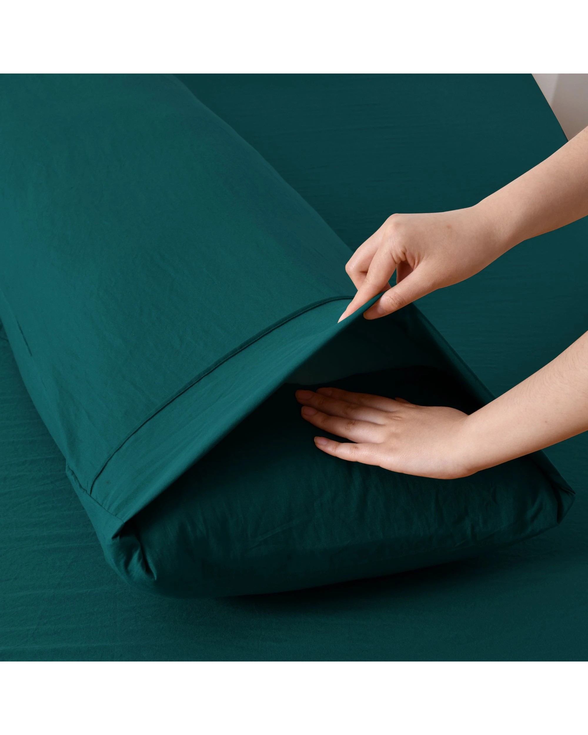 4 Dreamaker Superfine Washed Microfibre Body Pillowcase Twin Pack - Teal, 4 of 5