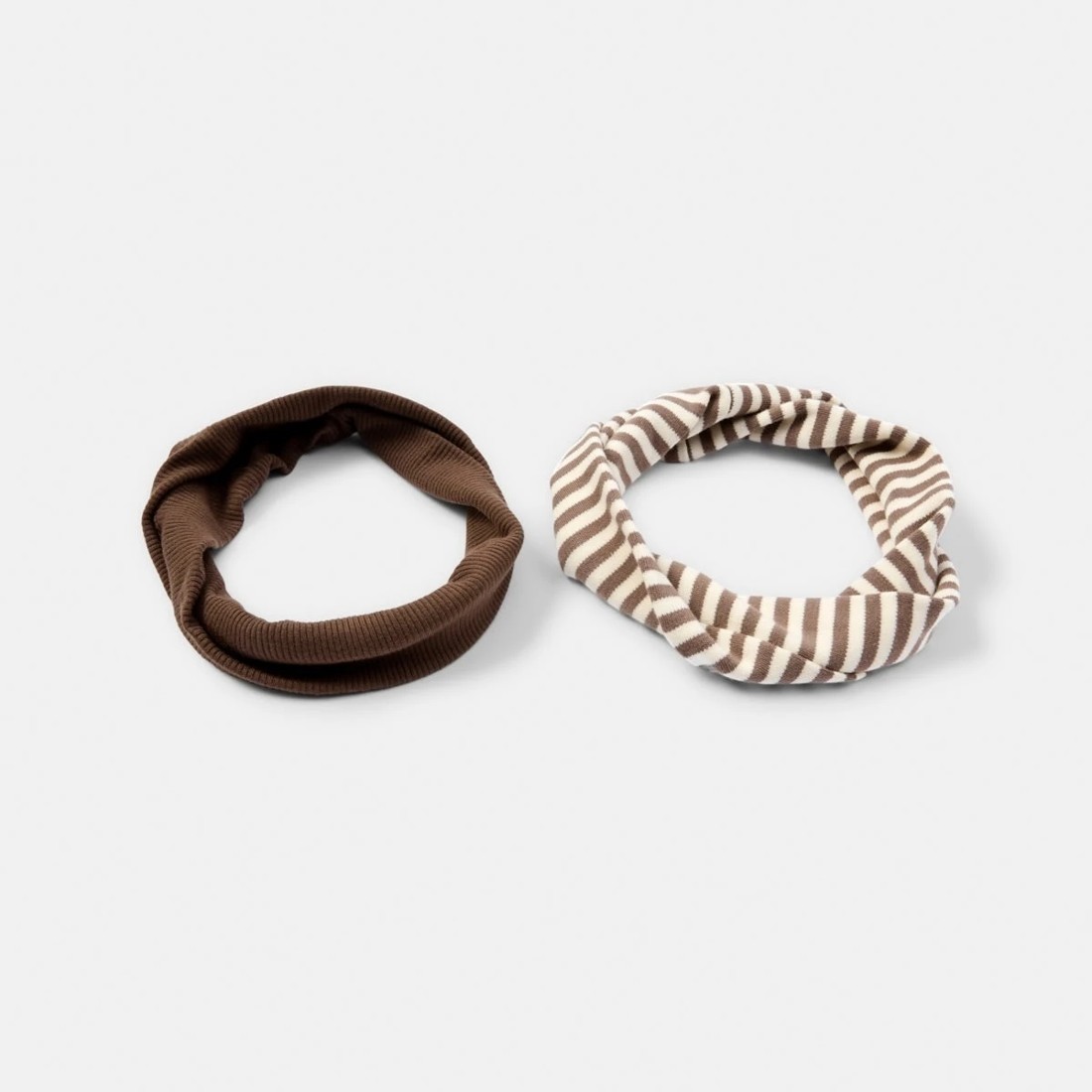 2 2 Pack Stretch Rib Headband - Brown, 2 of 4