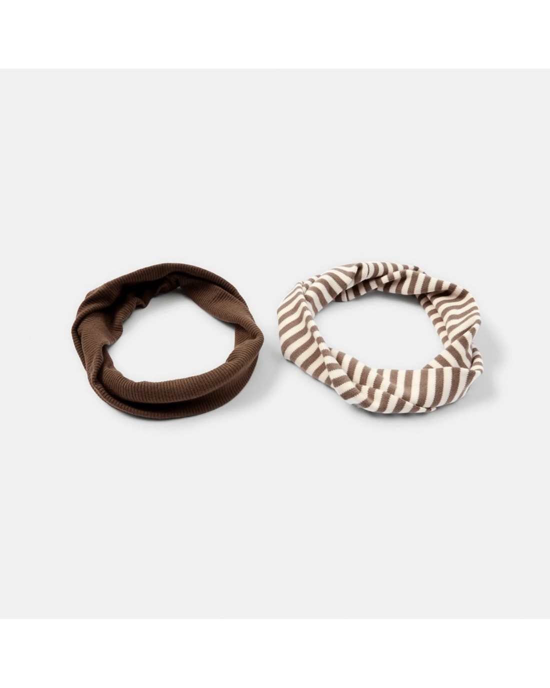 2 2 Pack Stretch Rib Headband - Brown, 2 of 4