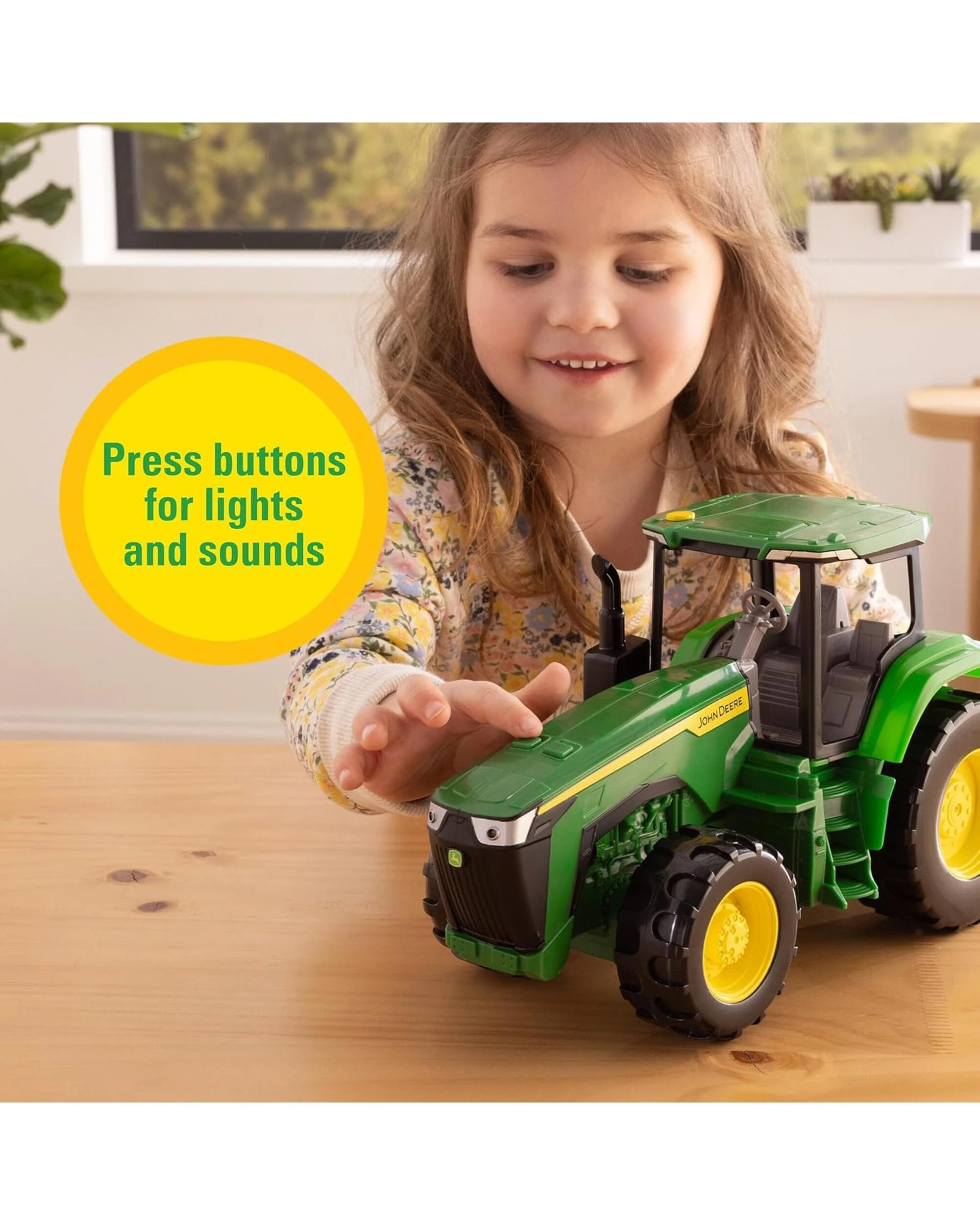 4 John Deere Lights and Sounds Tractor 30cm Toy Vehicle, 4 of 8