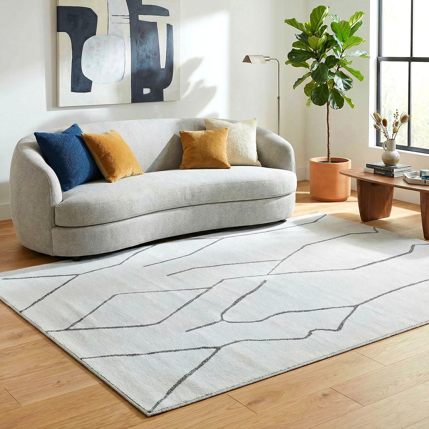 1 Common Ground Rugs Elysium Ivy Grey 230x160cm - Medium Power Loomed Pet Friendly Floor Rug - Natural, 1 of 9