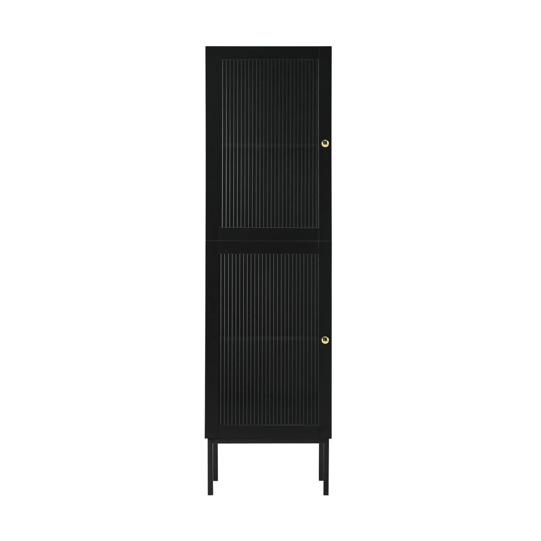 6 Oikiture Storage Cabinet Tall Slim Cupboard Tempered Glass Door
 - Black, 6 of 9