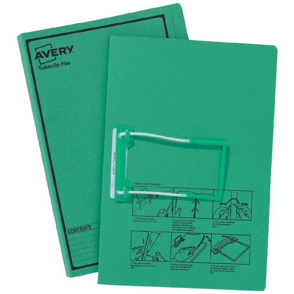 1 Avery Foolscap Tubeclip File Green, 1 of 6