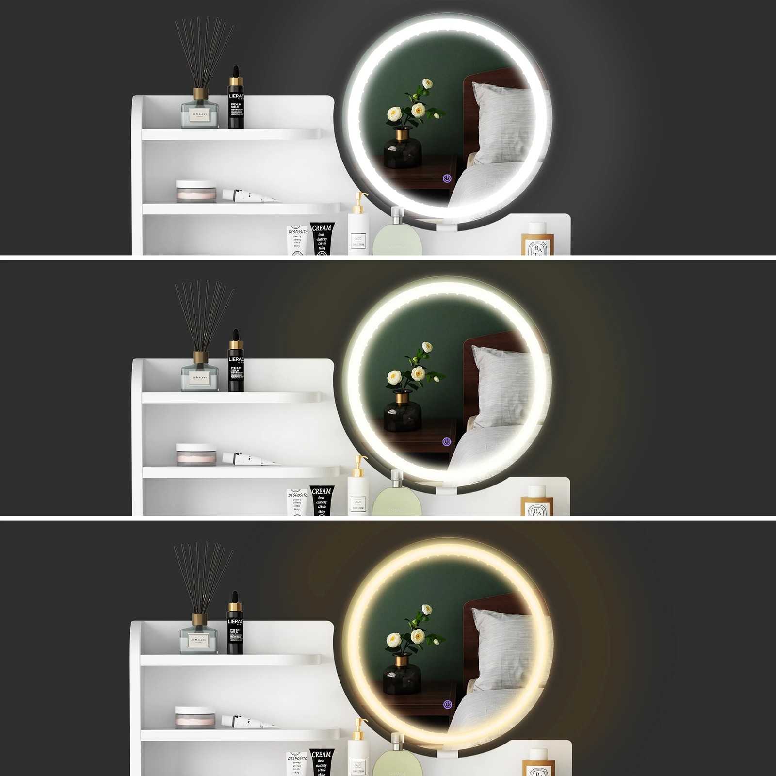 10 Alfordson Dressing Table Stool Set Makeup Mirror Vanity LED Light - White, 10 of 10