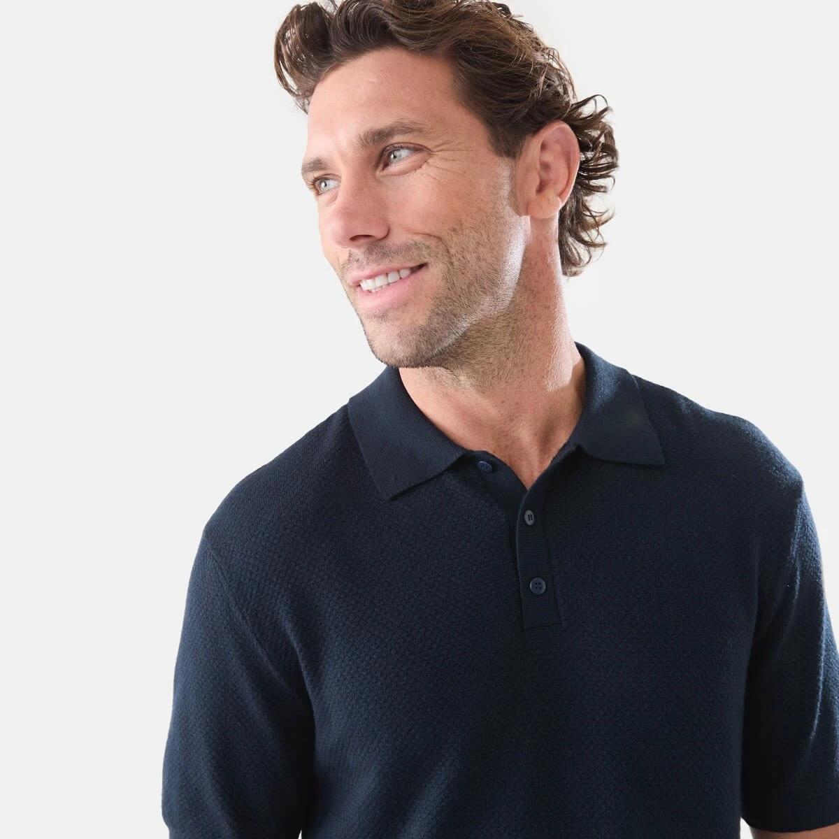 4 Button Up Knit Polo Shirt Sky Cptn, 4 of 5