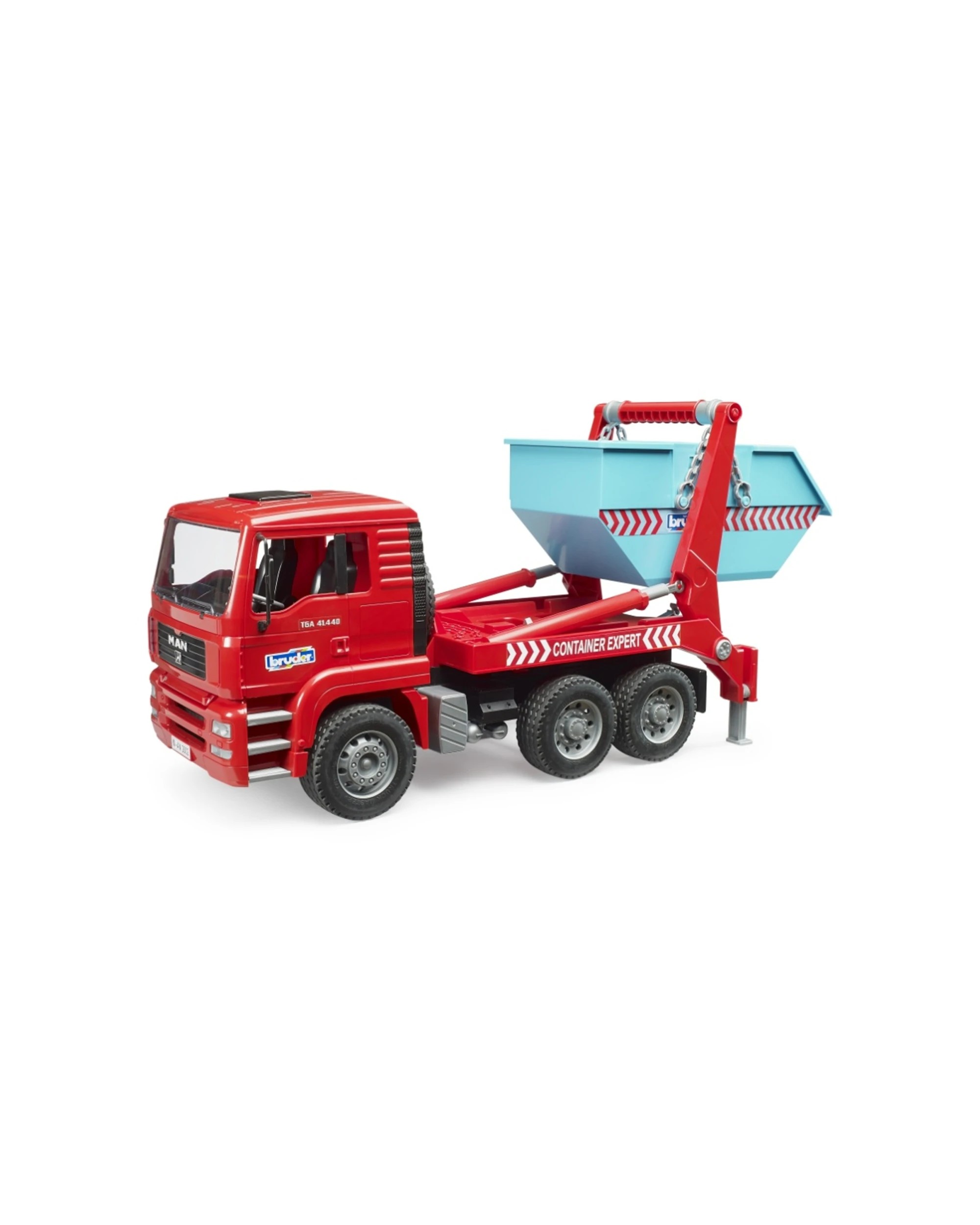 3 Bruder MAN TGA Skip Container Truck Extendible Supports Kids Toy - Multi, 3 of 4