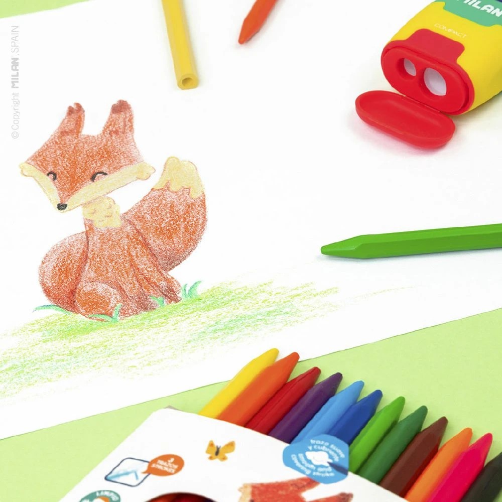 3 Milan Triangular Plastipastel Pencils Assorted 24 Pack, 3 of 8