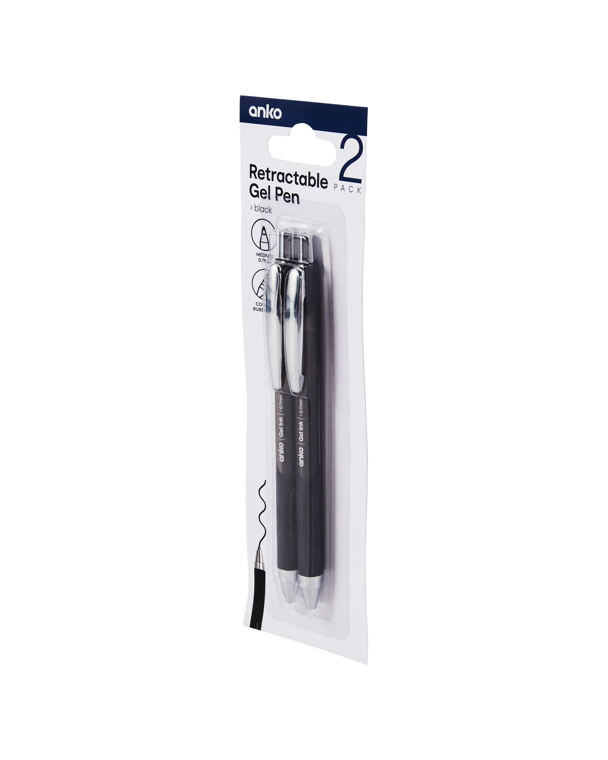 2 2 Pack Retractable Gel Black Ink Pens, 2 of 5