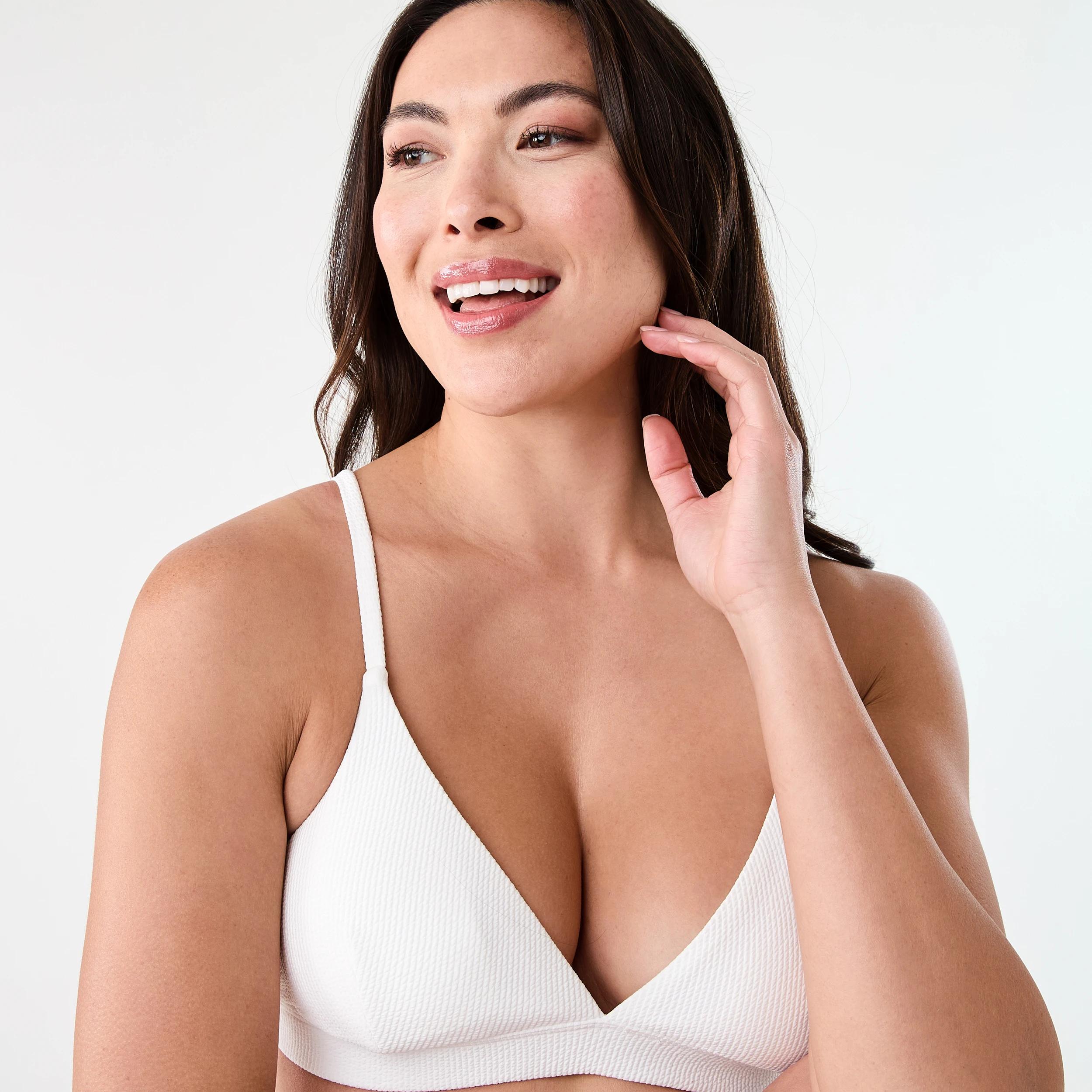 4 Crinkle Triangle Bikini Top WHITE, 4 of 7