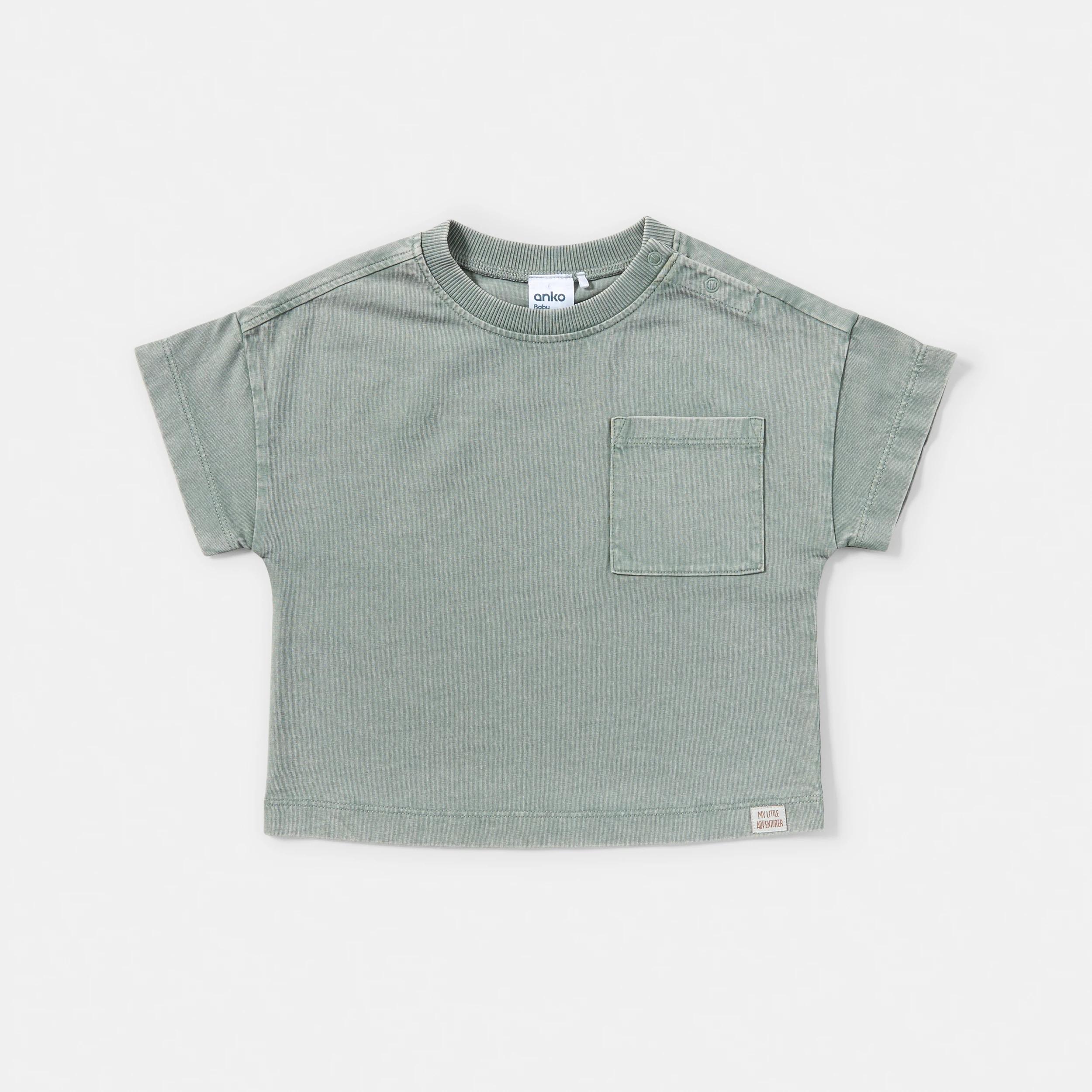 3 2 Pack Short Sleeve Oversized Wash T-shirt NAVY AND GREEN, 3 of 6