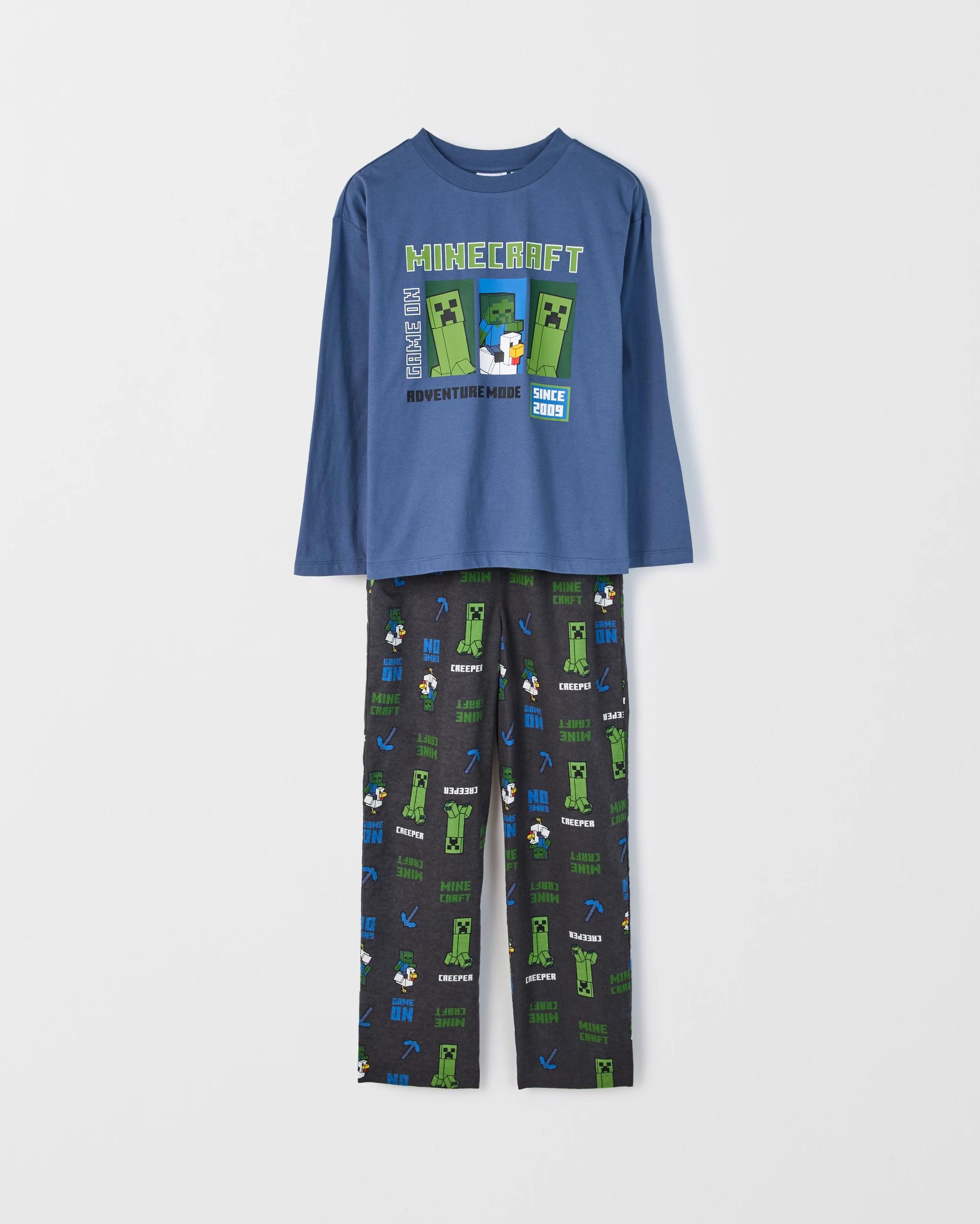 1 Minecraft Australian Cotton Older Boys Knit/Flannel Pyjama Set MINECRAFT, 1 of 4