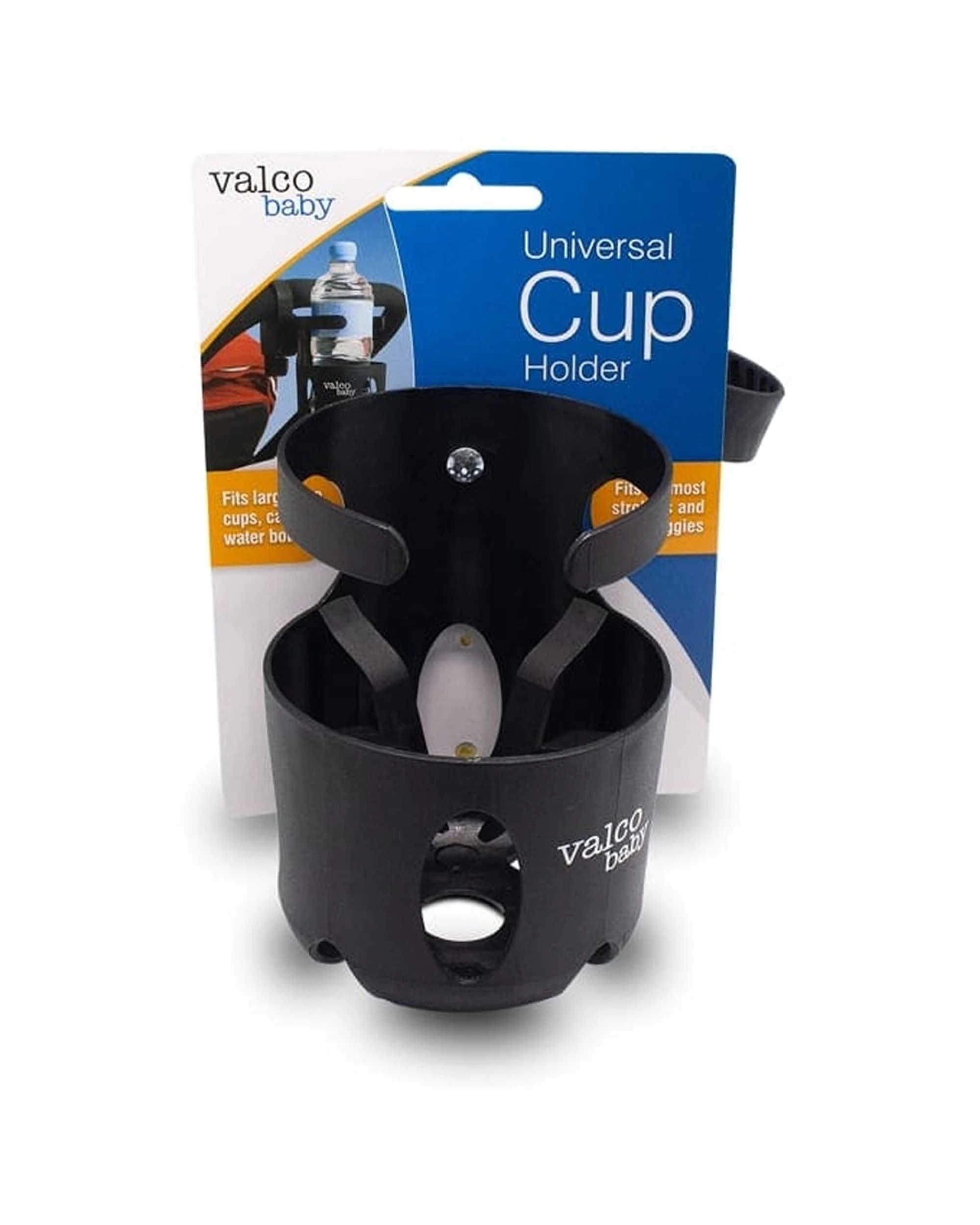1 ValcoBaby Pram Stroller Cup And Bottle Holder Universal Fit Large Cups - Black, 1 of 5