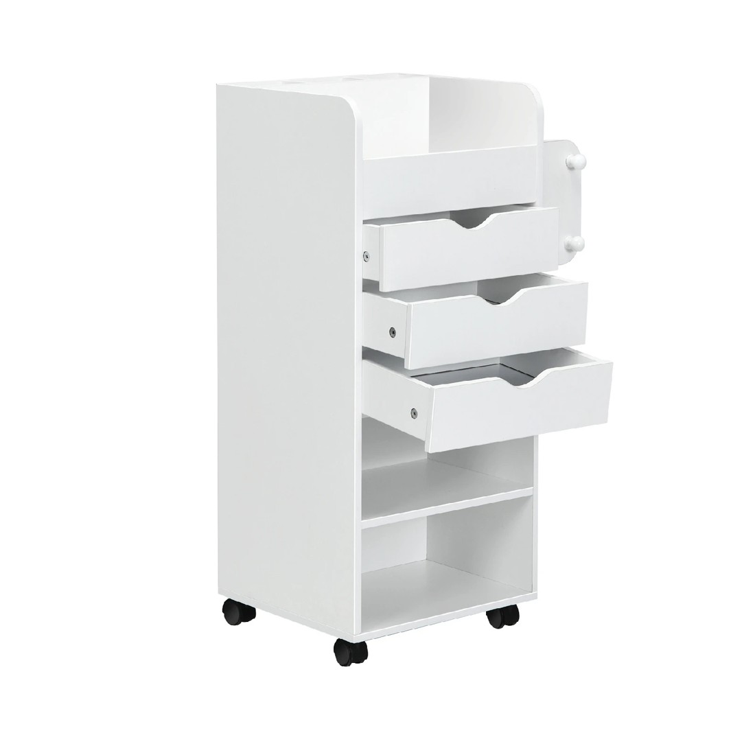 1 Costway 6-Tier Mobile File Cabinet Storage File Pedestal Home Office - White, 1 of 3