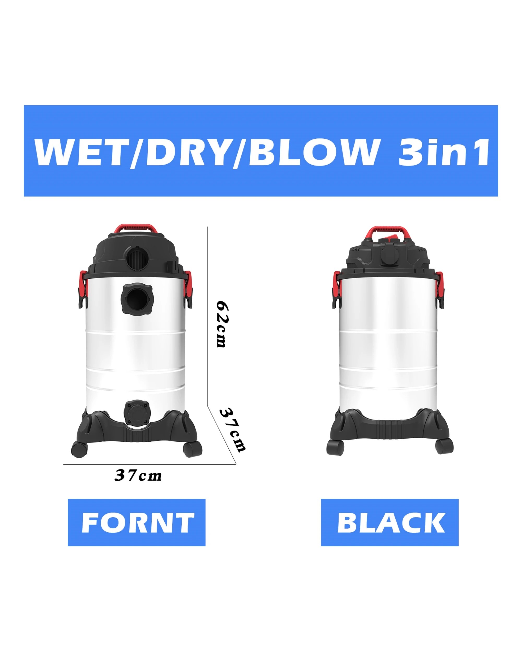 4 Advwin 4 In 1 Wet And Dry Vacuum Cleaner 30l 2000w Blower With High-energy Filter System For Pet Hair Dust Liquid, 4 of 7