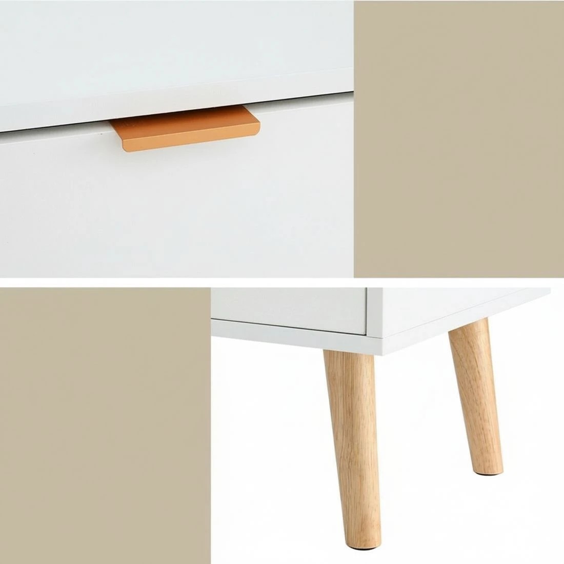 6 Artiss Bedside Table 2 Drawers - White, 6 of 6