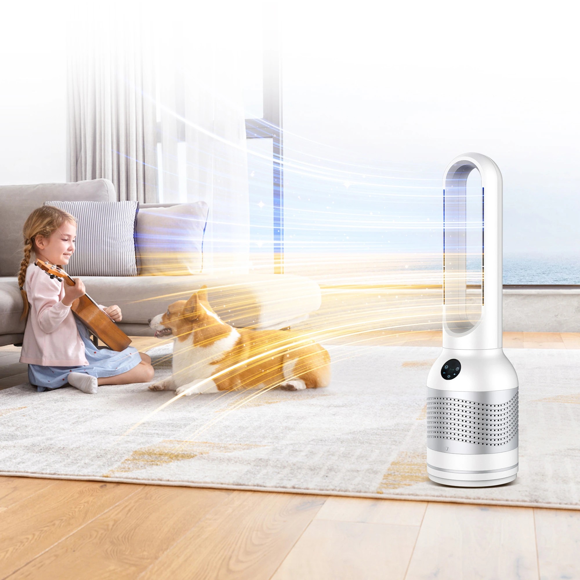 6 Spector Bladeless Tower Fan Silver, 6 of 6