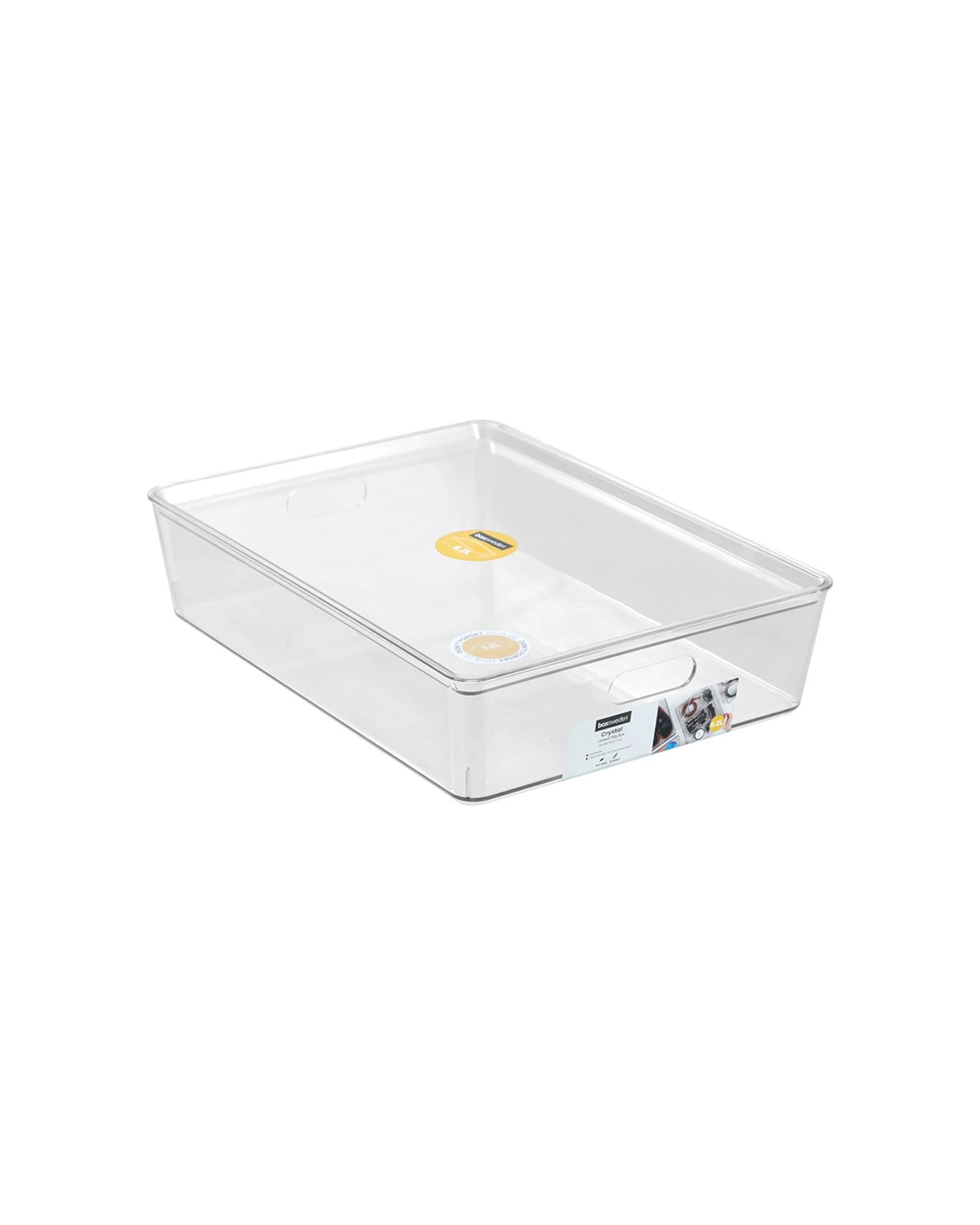 6 Boxsweden 3PK Crystal Lidded Tidy Box Durable Stackable 7L 34x26cm - Clear, 6 of 7