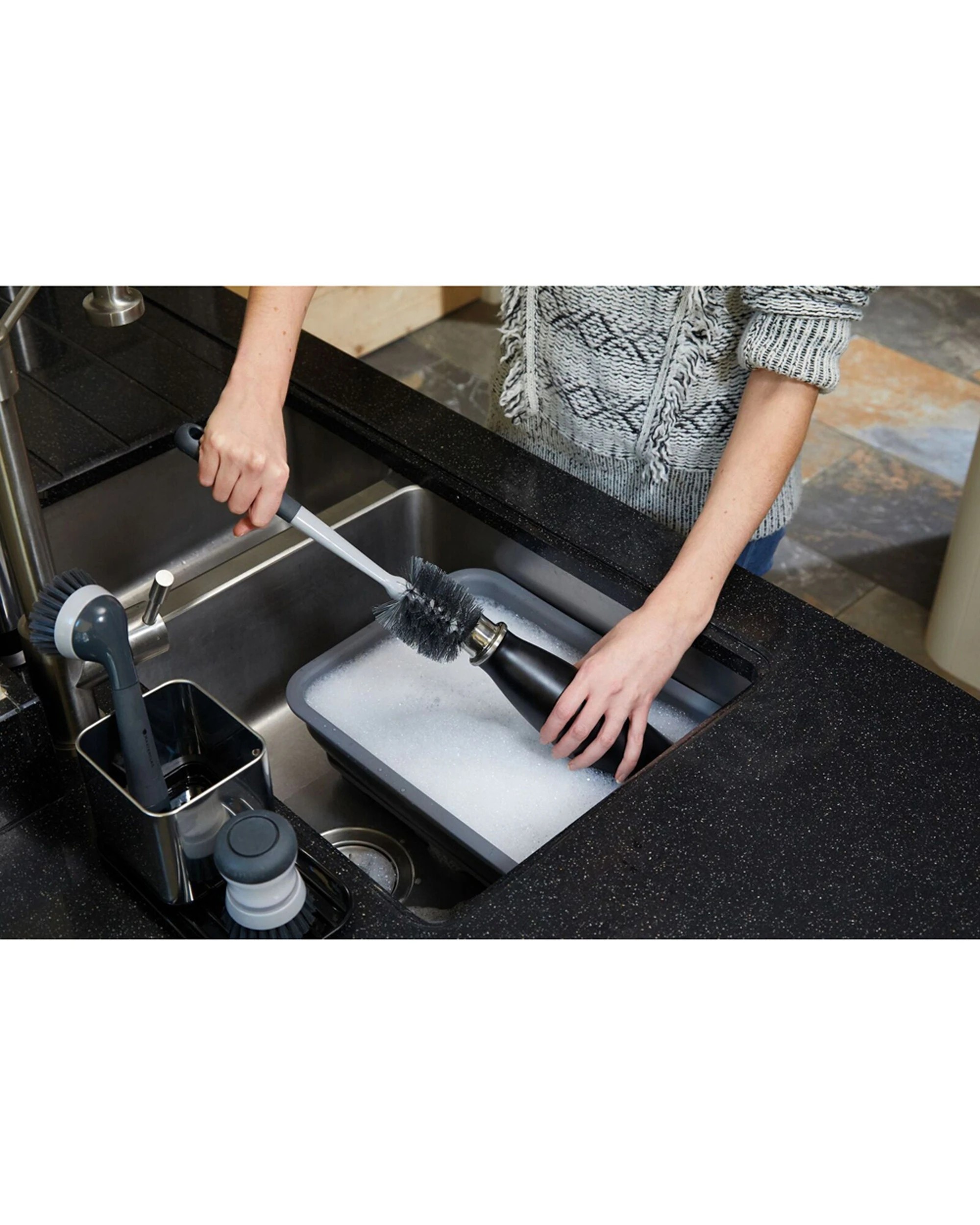 5 MasterCraft 6PK Long Handle Bottle Brush Cleaner Flexible Bristles 32cm - Grey, 5 of 5