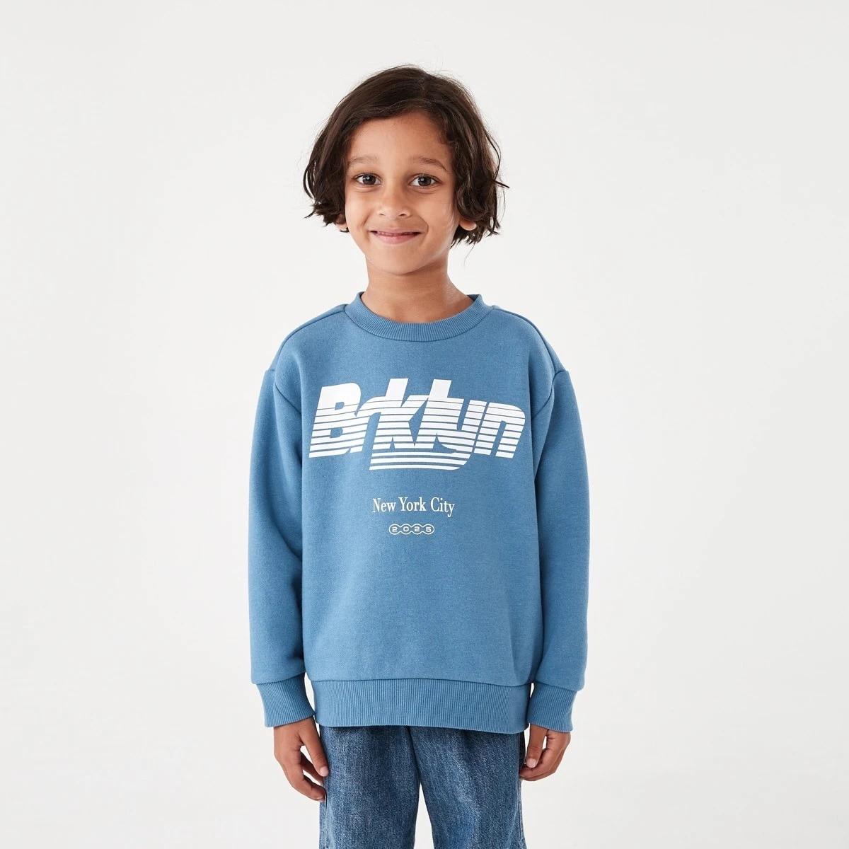 1 Print Crew Neck Sweatshirt Blu Brklyn, 1 of 8