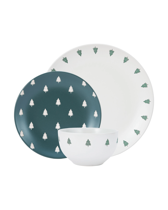 12 Piece Natural Trees Dinner Set