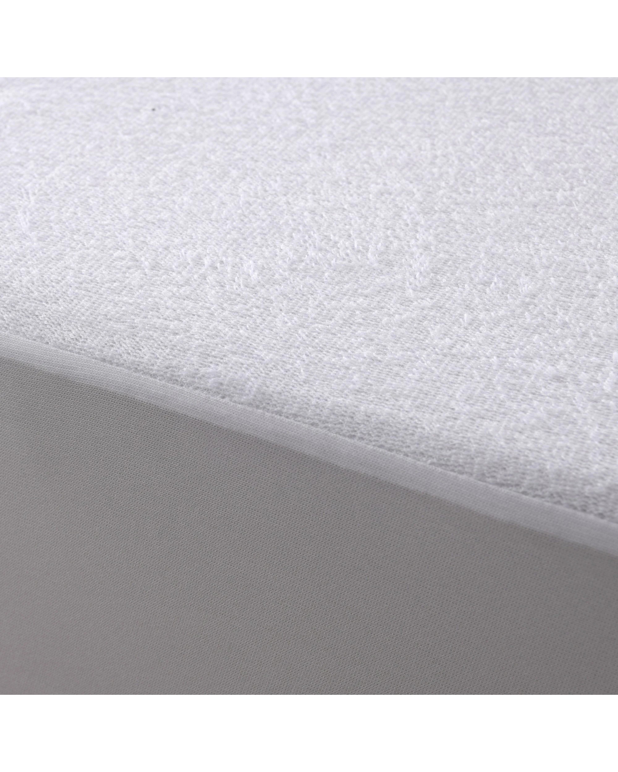 4 Dreamaker Fully Fitted Bamboo Terry Waterproof Mattress Protector - King Single Bed - White, 4 of 5