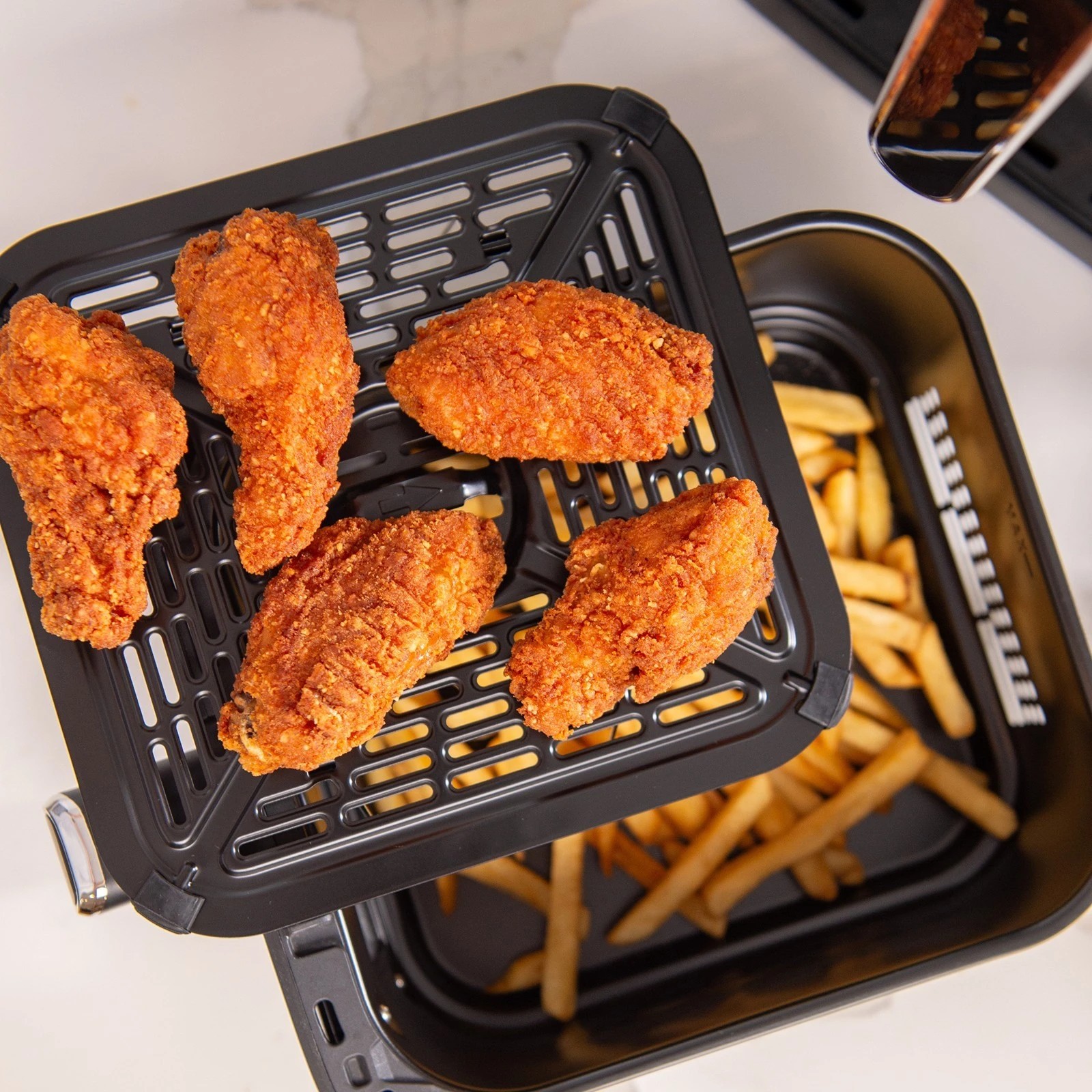 6 Kitchen Couture Dual Drawer Vertex Air Fryer 11L Compact Stacked Design - Grey, 6 of 8