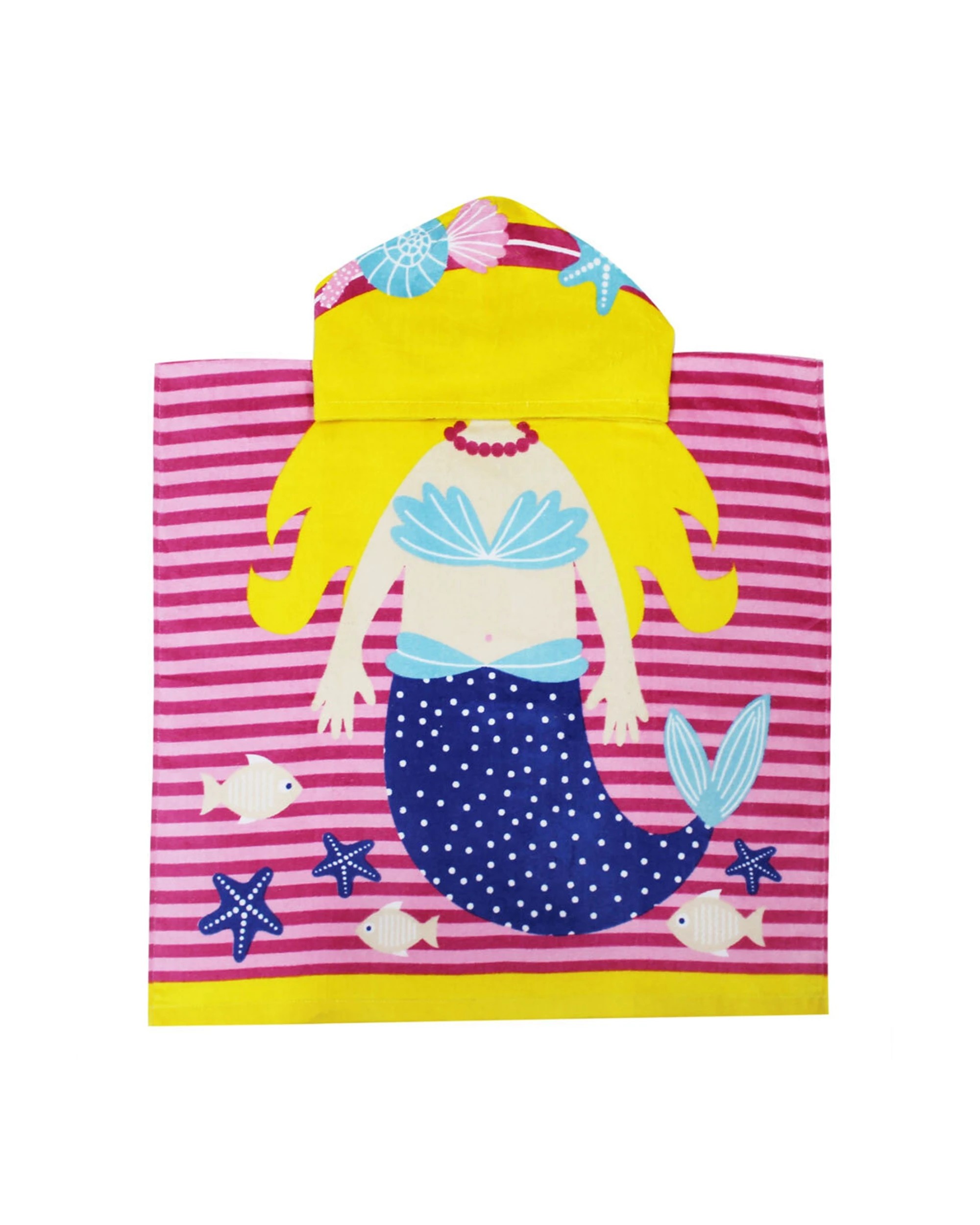 1 Onkaparinga Kids Absorbent Hooded Beach Towel - Ocean Mermaid 60x120cm - Multi, 1 of 1