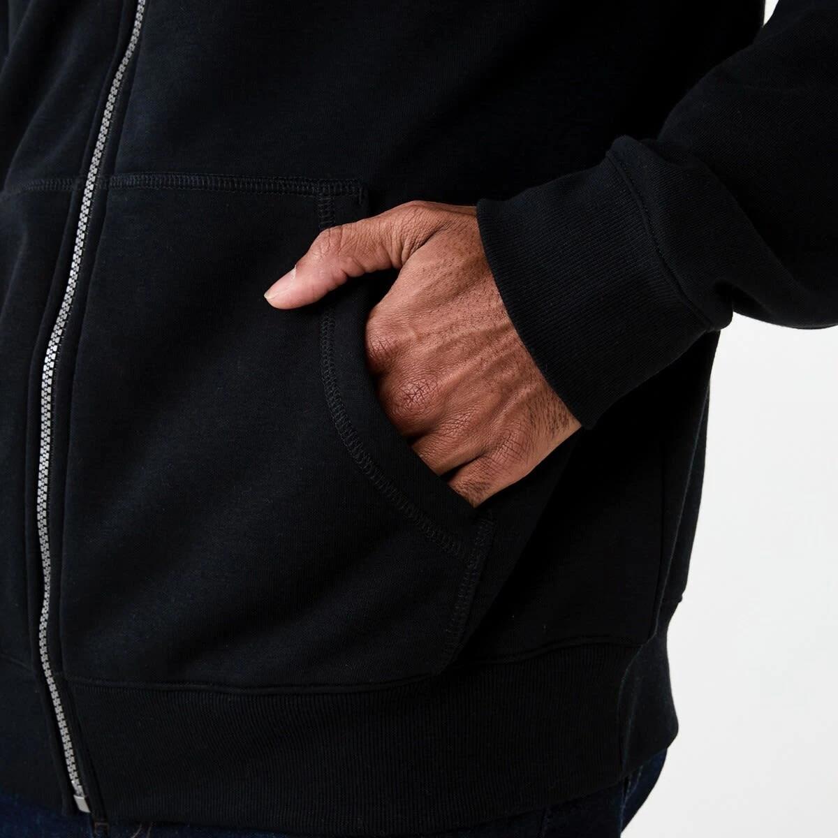 7 Comfort Zip Through Hoodie Black, 7 of 7