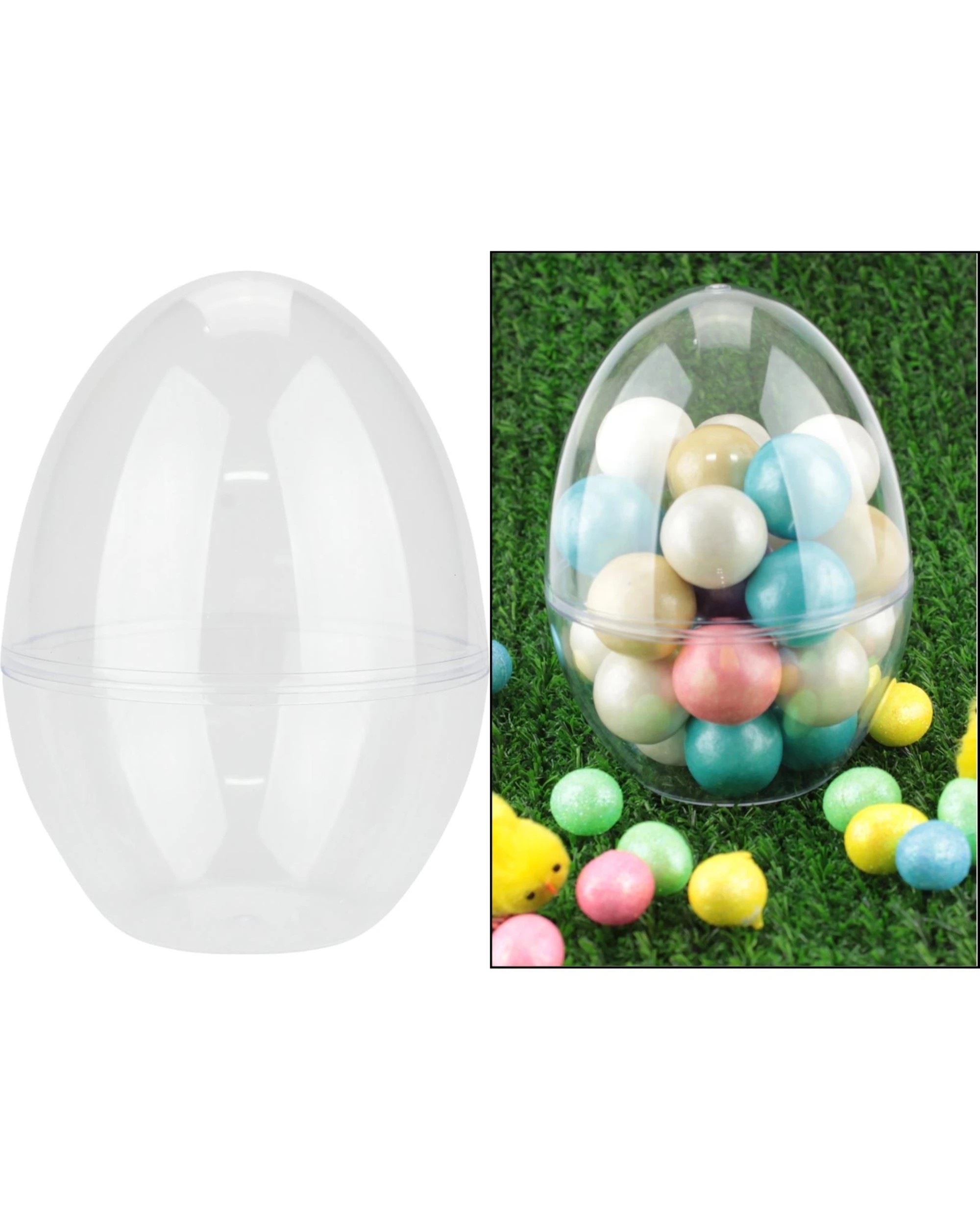 1 Partyrama Clear Plastic Fillable Egg 12cm, 1 of 5