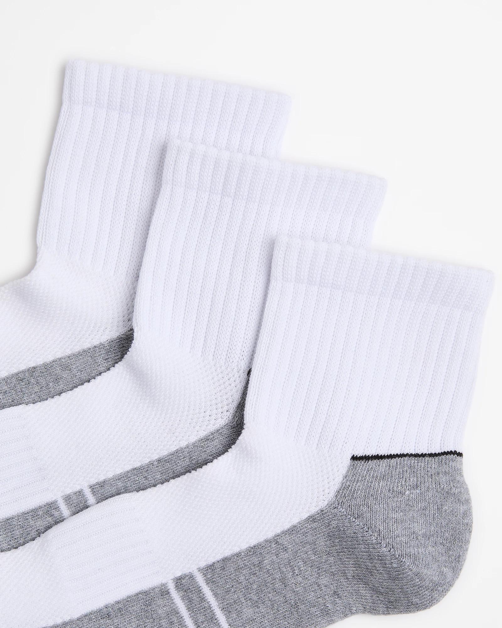 2 Australian Cotton Blend 3 Pack Sport Quarter Crew Socks - Maxx WHITE, 2 of 3