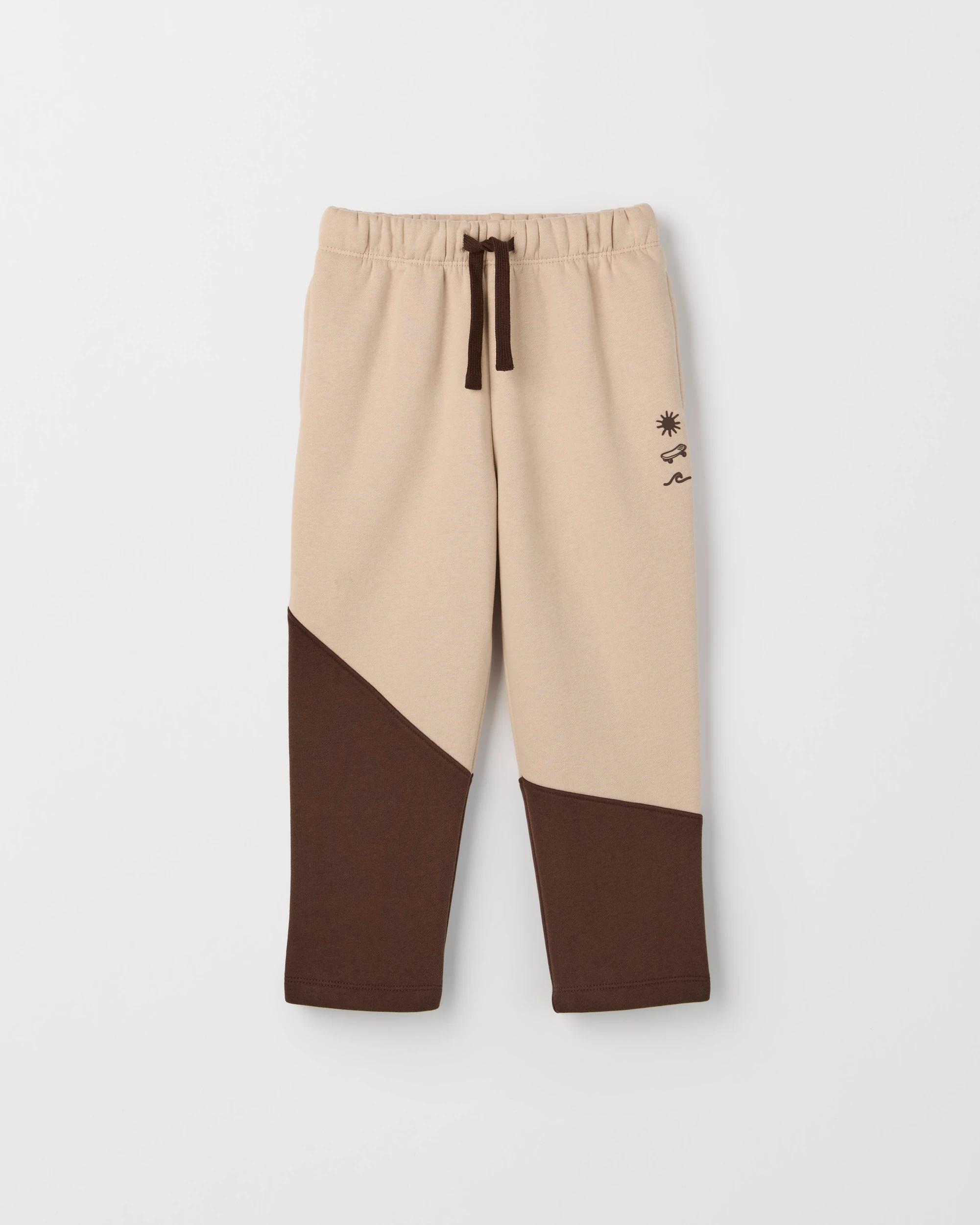 1 Target Kids Australian Cotton Blend Splice Sporty Trackpants LIGHT MOCHA/BROWN, 1 of 1